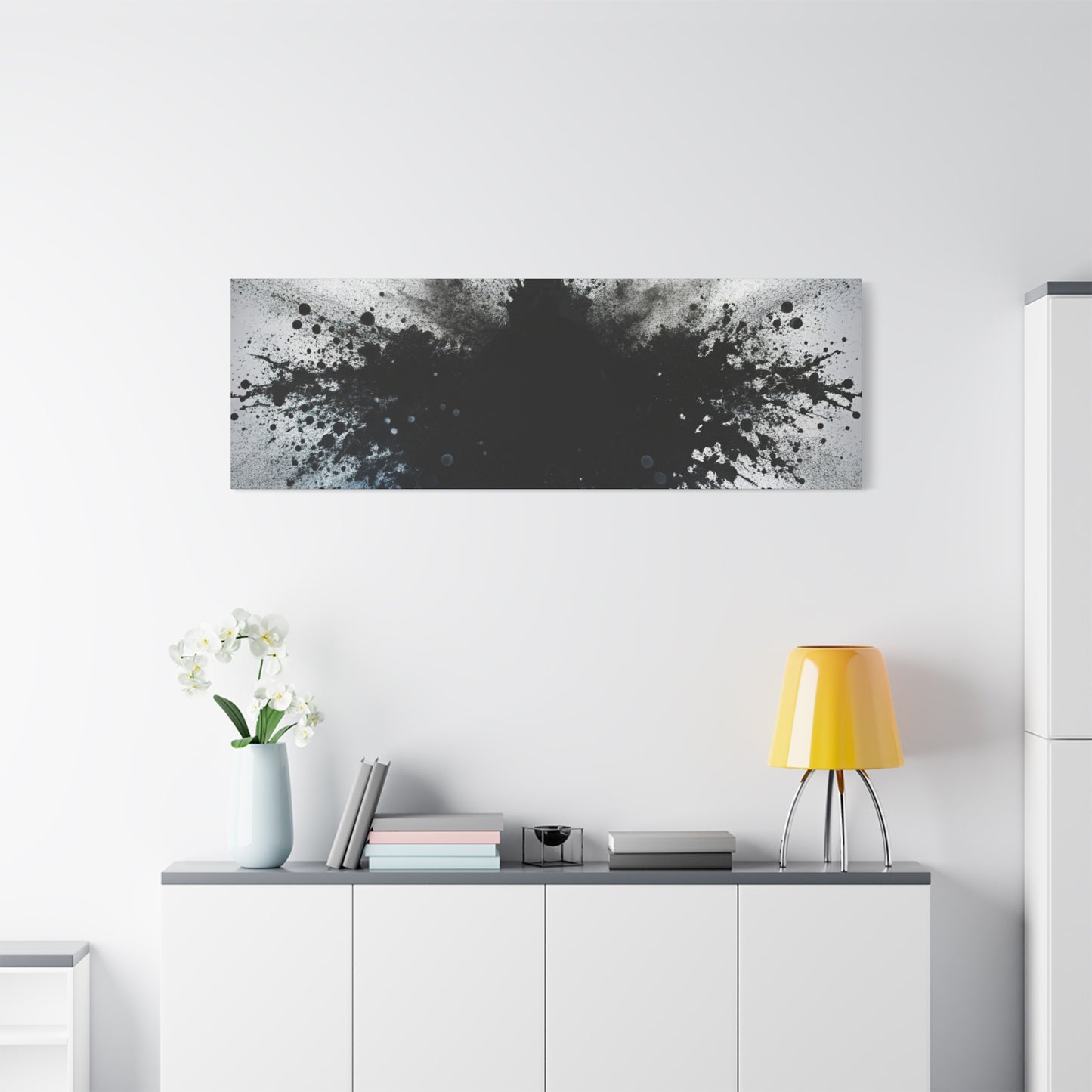 Abstract Ink Splash Wall Art, Modern Decor for Home, Office, Art Lovers, Black and White Canvas Print, Artistic Gift Idea