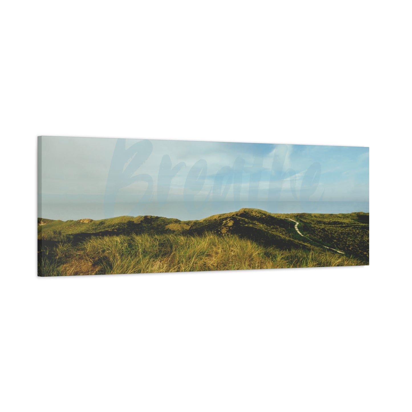 Breathe Motivational Landscape Wall Art – Tranquil Nature Canvas Print for Mindfulness, Meditation, and Home Décor