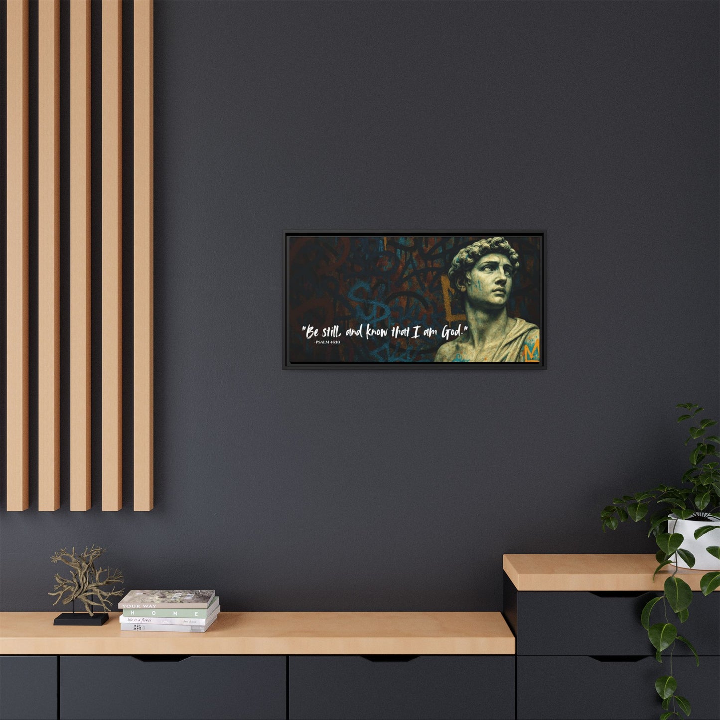 "Be Still and Know" – Psalm 46:10 Graffiti-Inspired Statue Wall Art