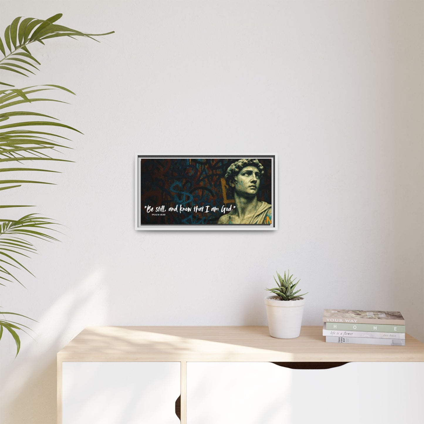 "Be Still and Know" – Psalm 46:10 Graffiti-Inspired Statue Wall Art
