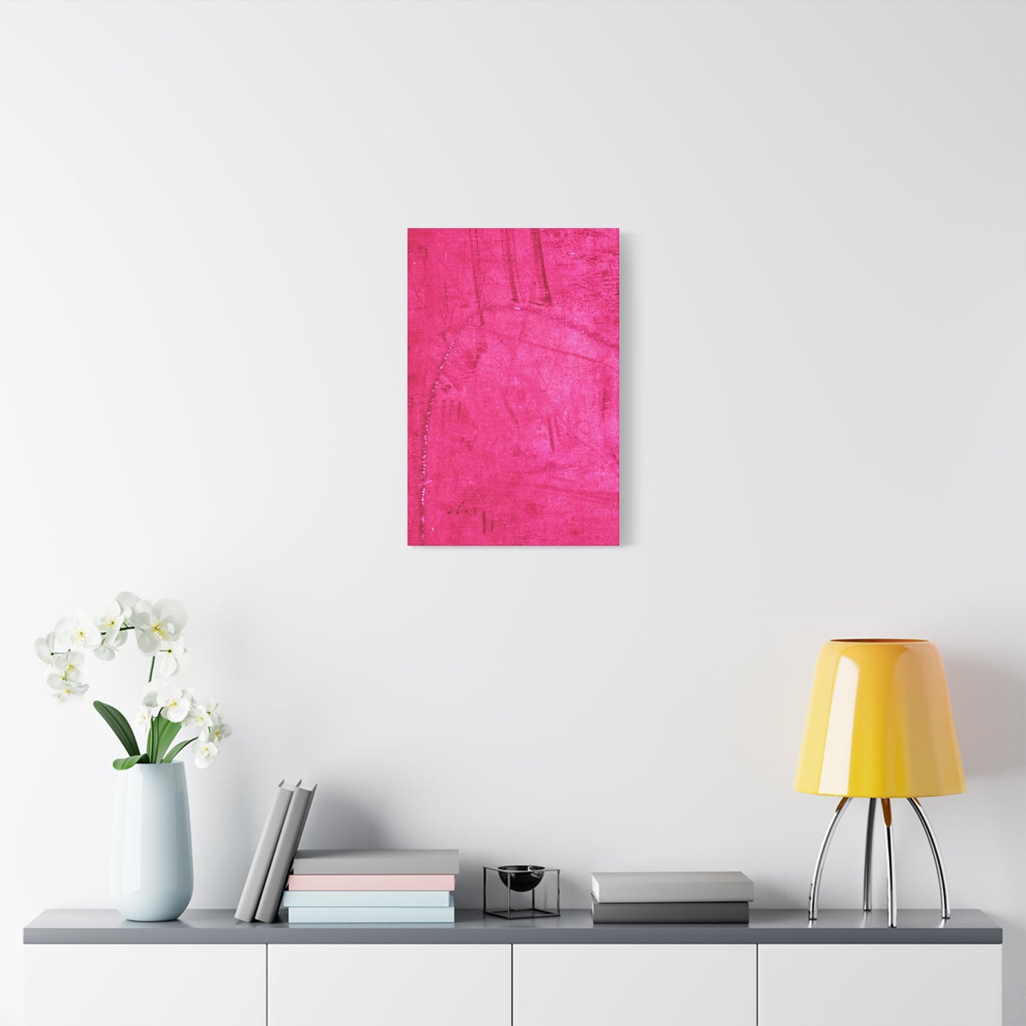 Vibrant Pink Stretched Canvas Art - 1.25" Matte Finish