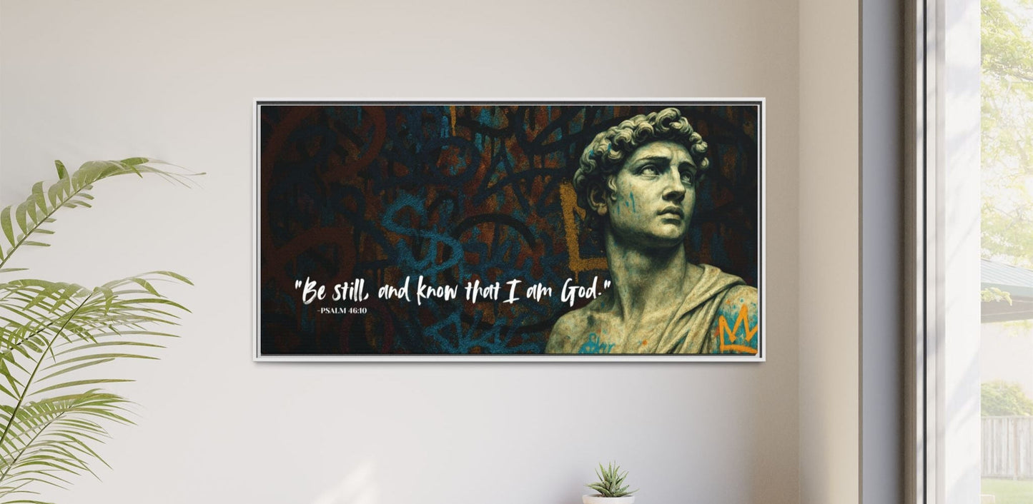 "Be Still and Know" – Psalm 46:10 Graffiti-Inspired Statue Wall Art