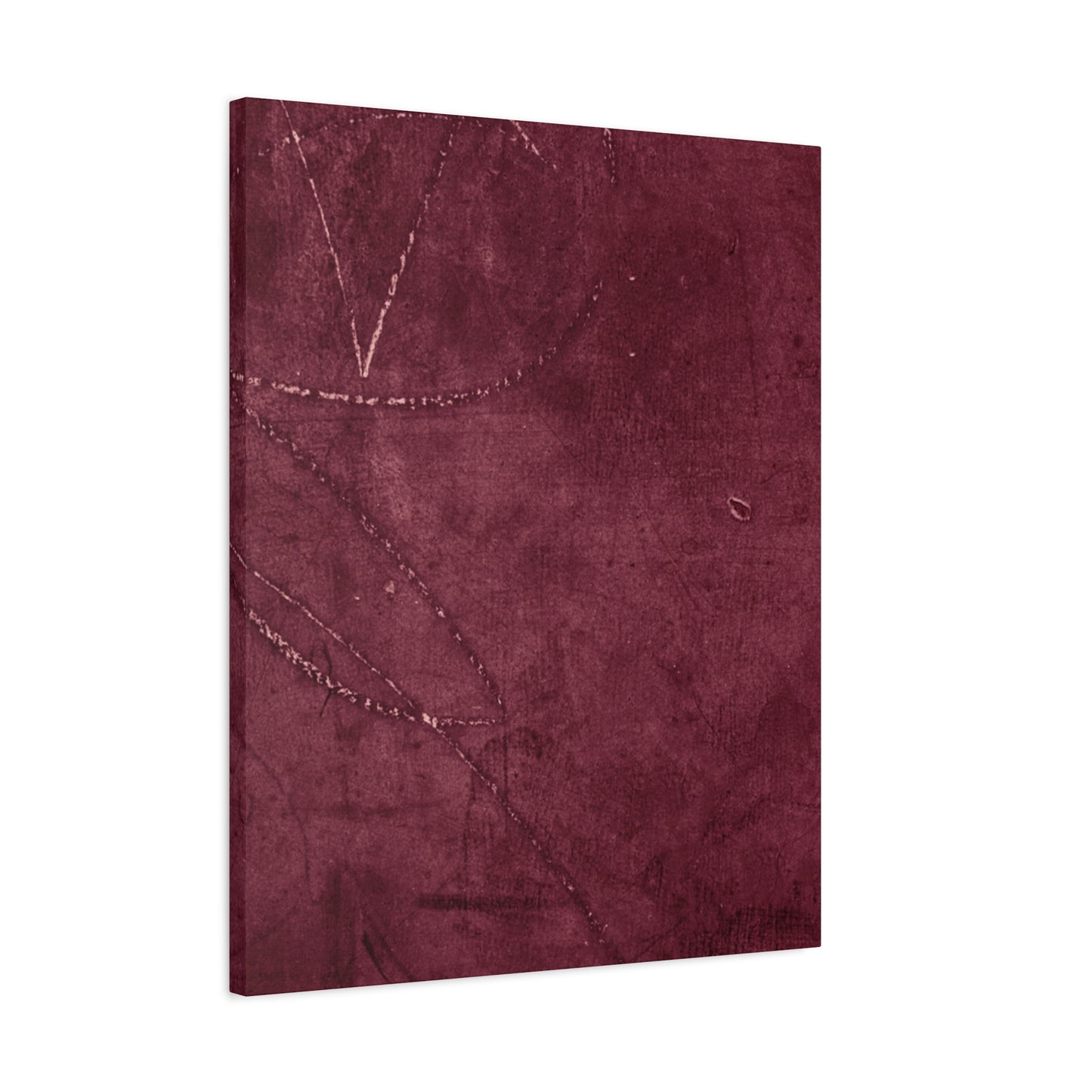 Modern Abstract Wall Art Canvas Print - Matte Burgundy Design