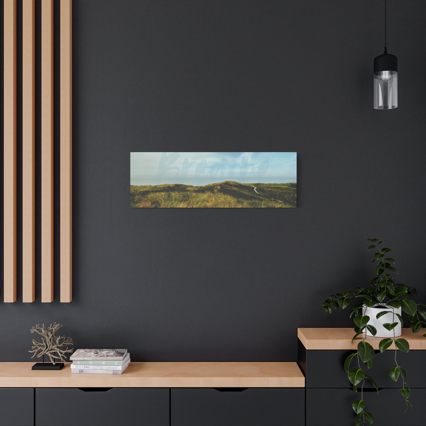 Breathe Motivational Landscape Wall Art – Tranquil Nature Canvas Print for Mindfulness, Meditation, and Home Décor