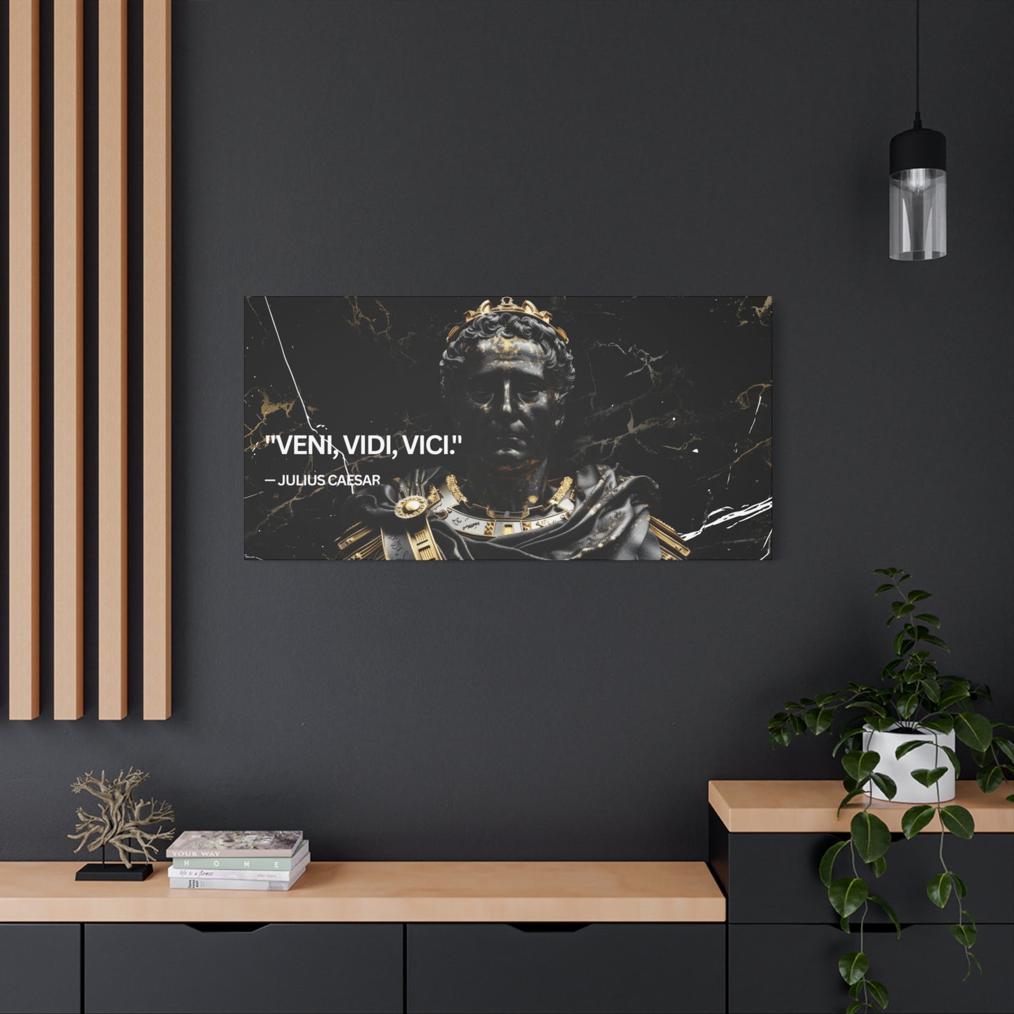 Inspirational Canvas Wall Art – "VENI, VIDI, VICI!" – Julius Caesar Quote