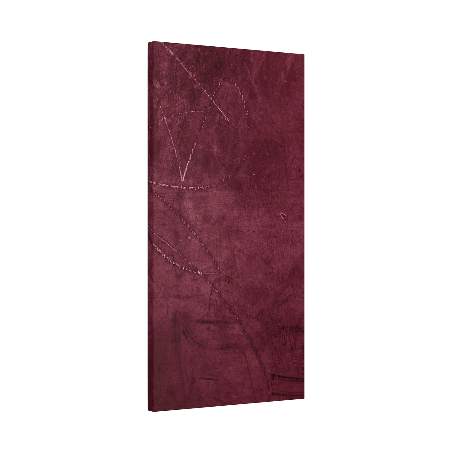 Modern Abstract Wall Art Canvas Print - Matte Burgundy Design