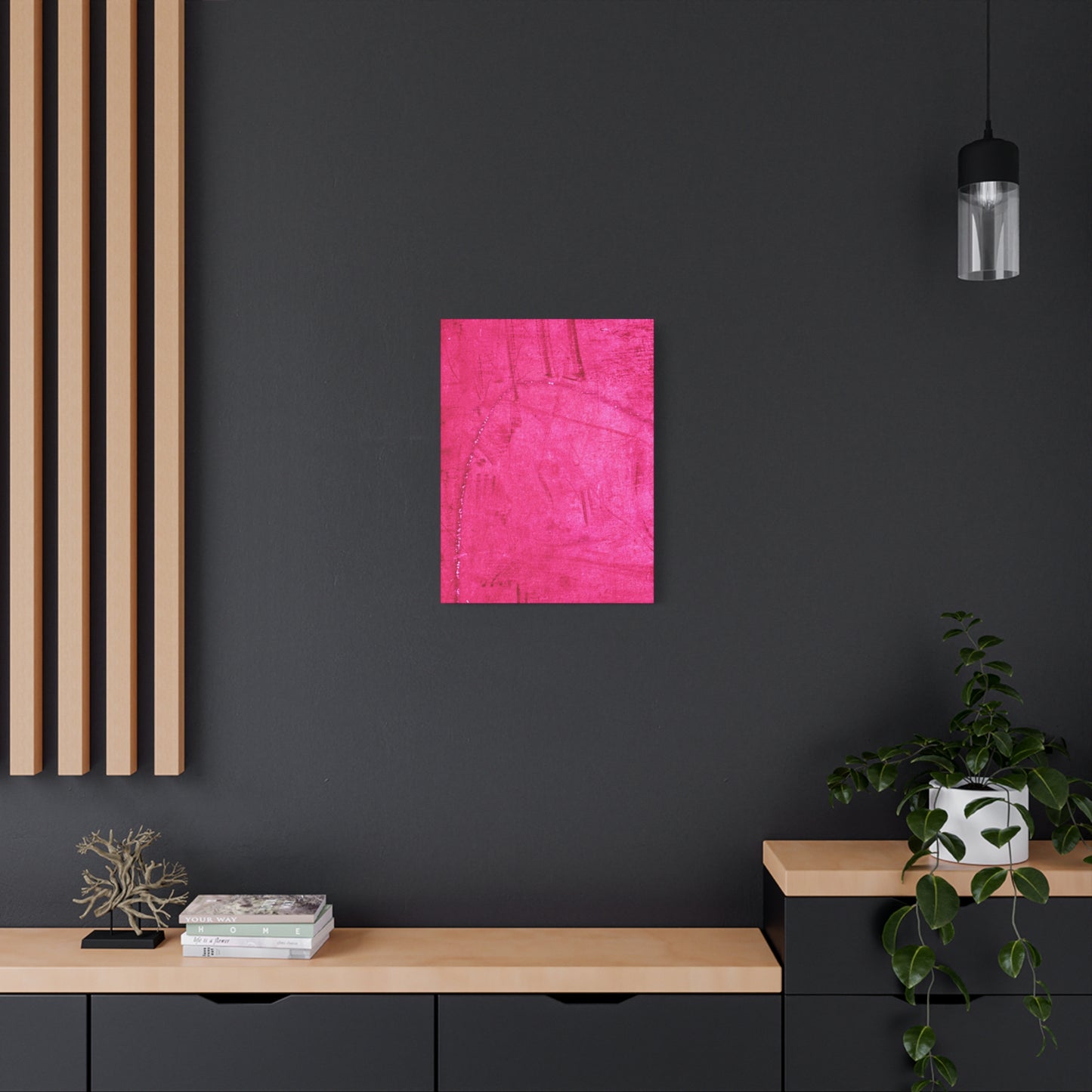 Vibrant Pink Stretched Canvas Art - 1.25" Matte Finish