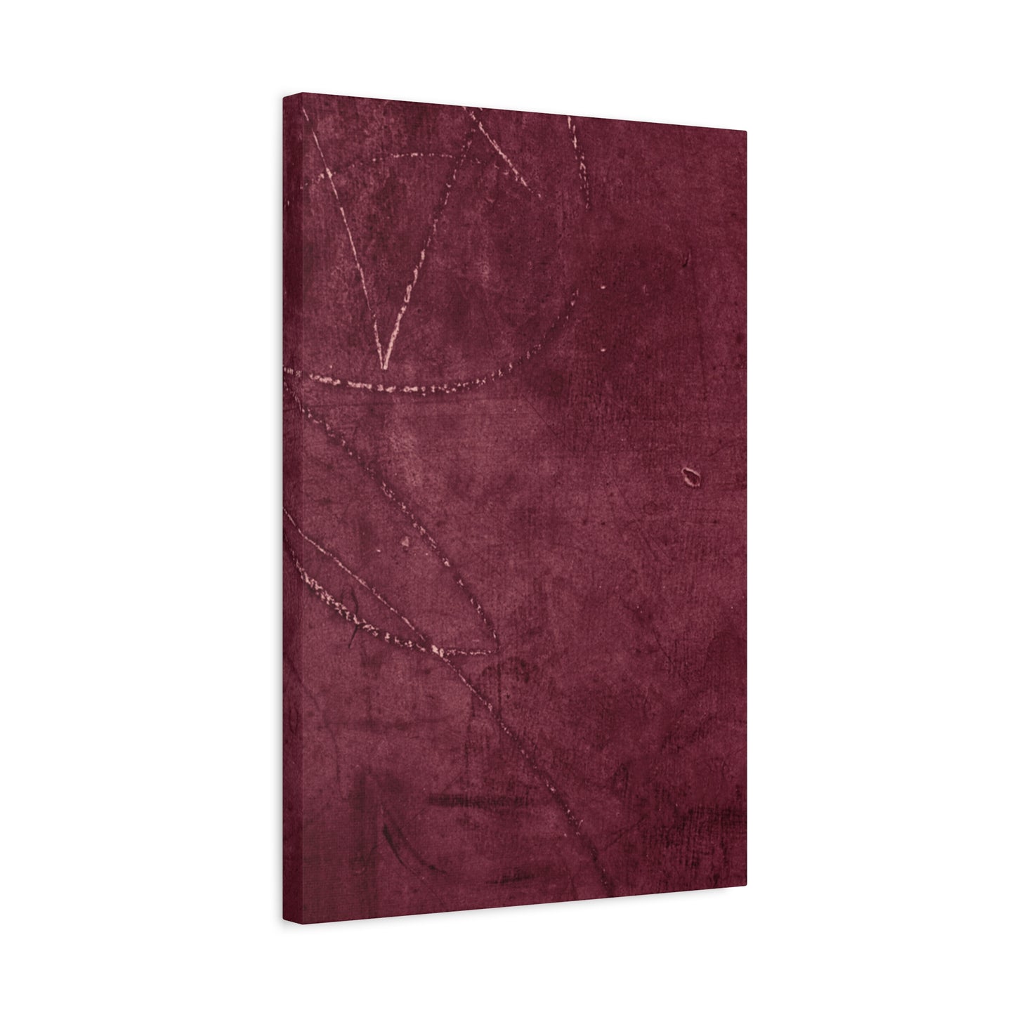 Modern Abstract Wall Art Canvas Print - Matte Burgundy Design