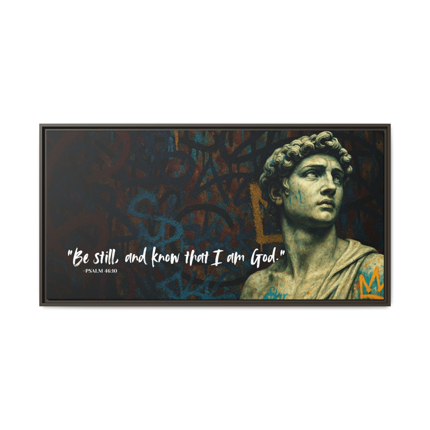 "Be Still and Know" – Psalm 46:10 Graffiti-Inspired Statue Wall Art