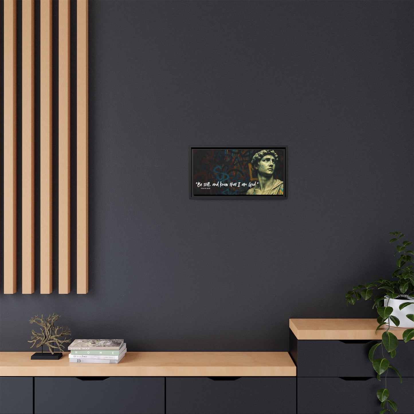 "Be Still and Know" – Psalm 46:10 Graffiti-Inspired Statue Wall Art