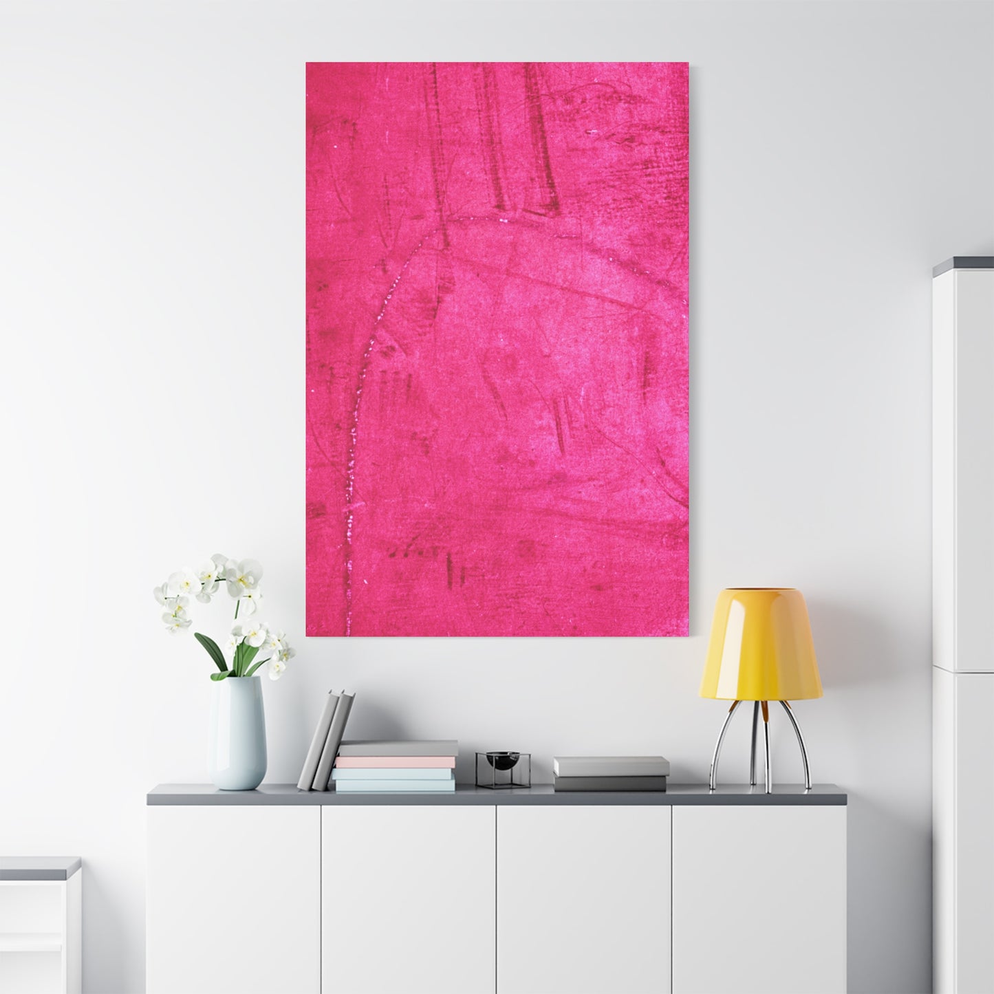 Vibrant Pink Stretched Canvas Art - 1.25" Matte Finish