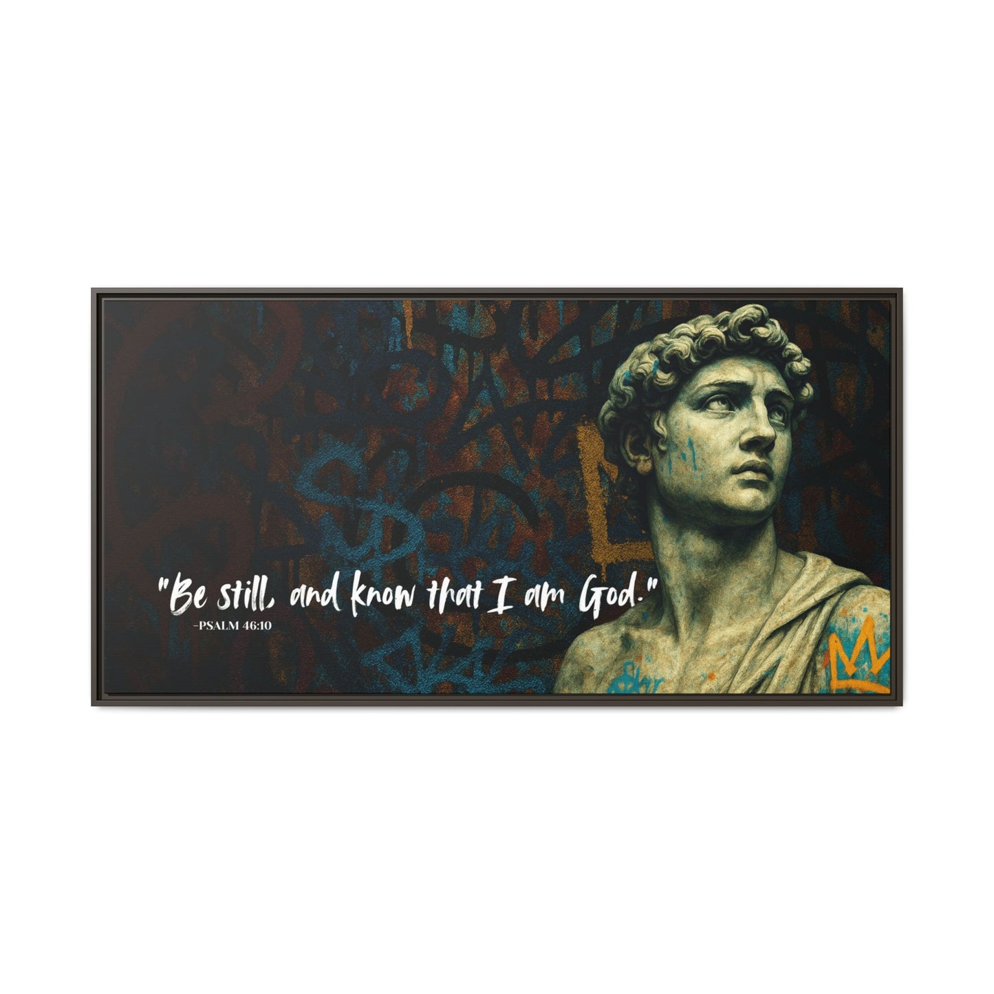 "Be Still and Know" – Psalm 46:10 Graffiti-Inspired Statue Wall Art