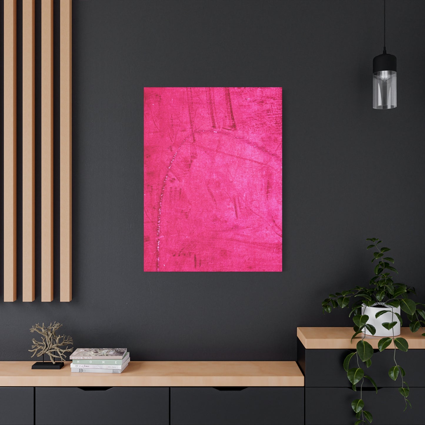 Vibrant Pink Stretched Canvas Art - 1.25" Matte Finish