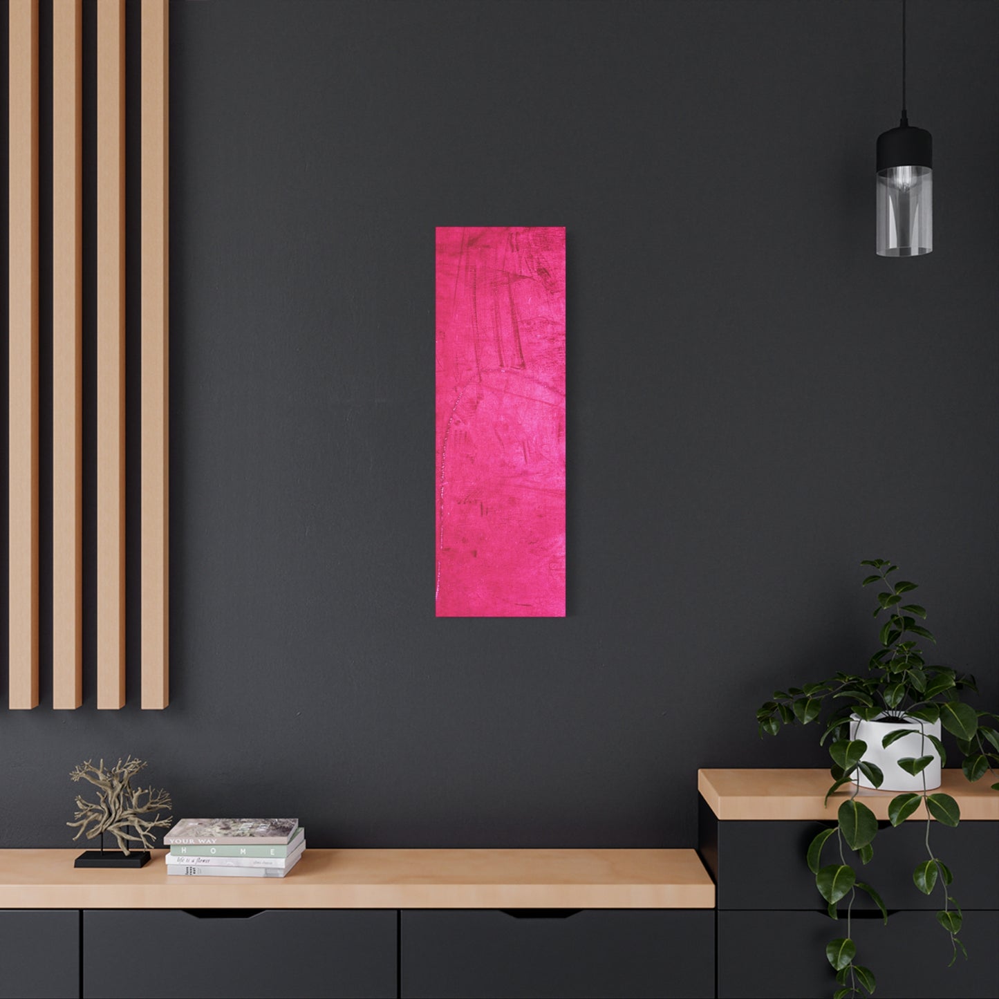 Vibrant Pink Stretched Canvas Art - 1.25" Matte Finish