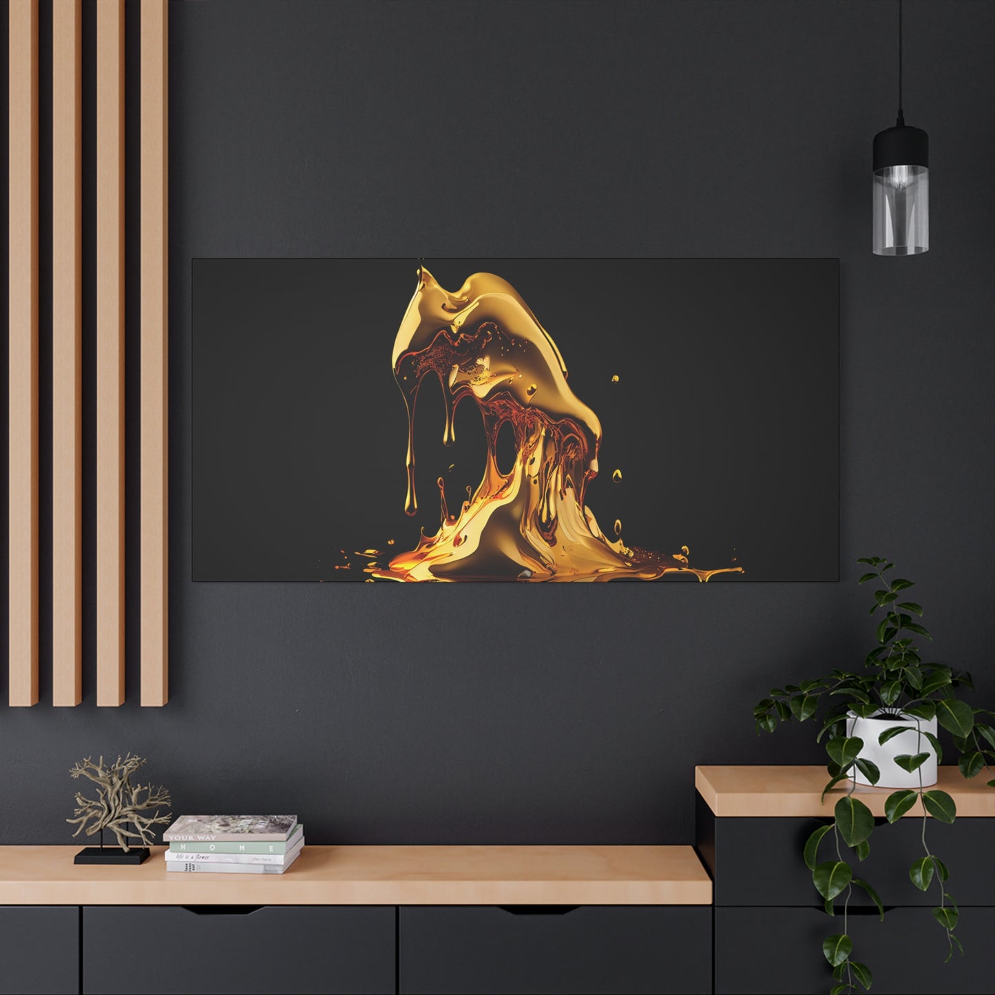 Gold Drip Art Canvas - Modern Wall Decor for Art Lovers