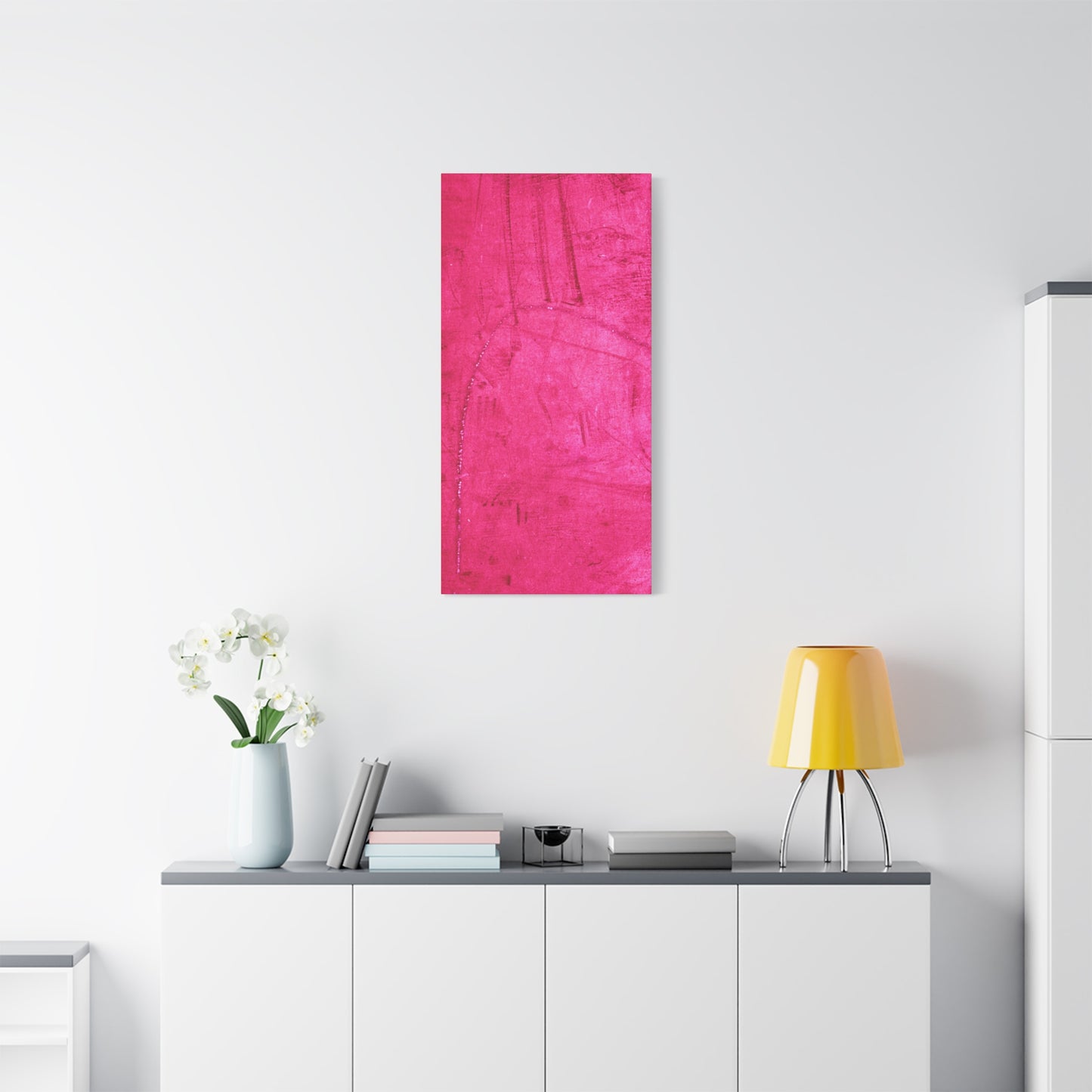 Vibrant Pink Stretched Canvas Art - 1.25" Matte Finish