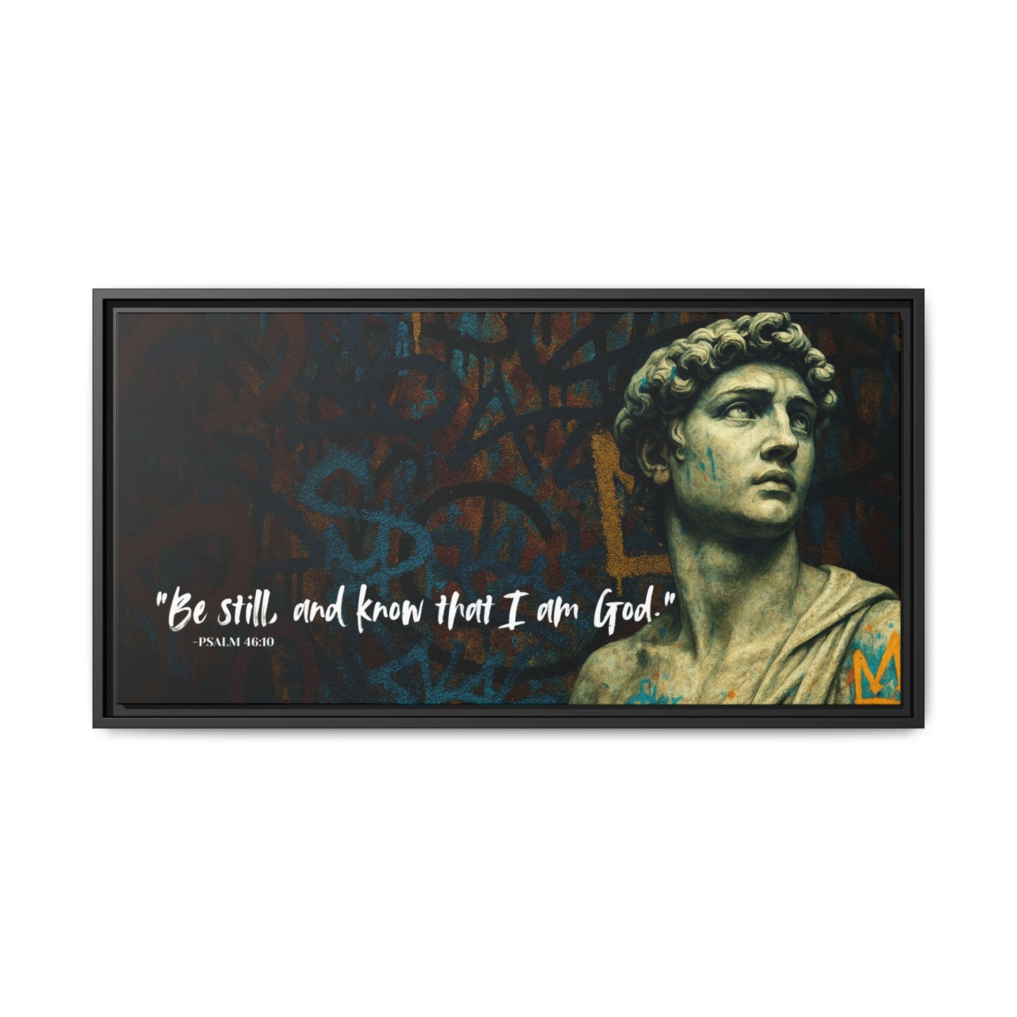 "Be Still and Know" – Psalm 46:10 Graffiti-Inspired Statue Wall Art
