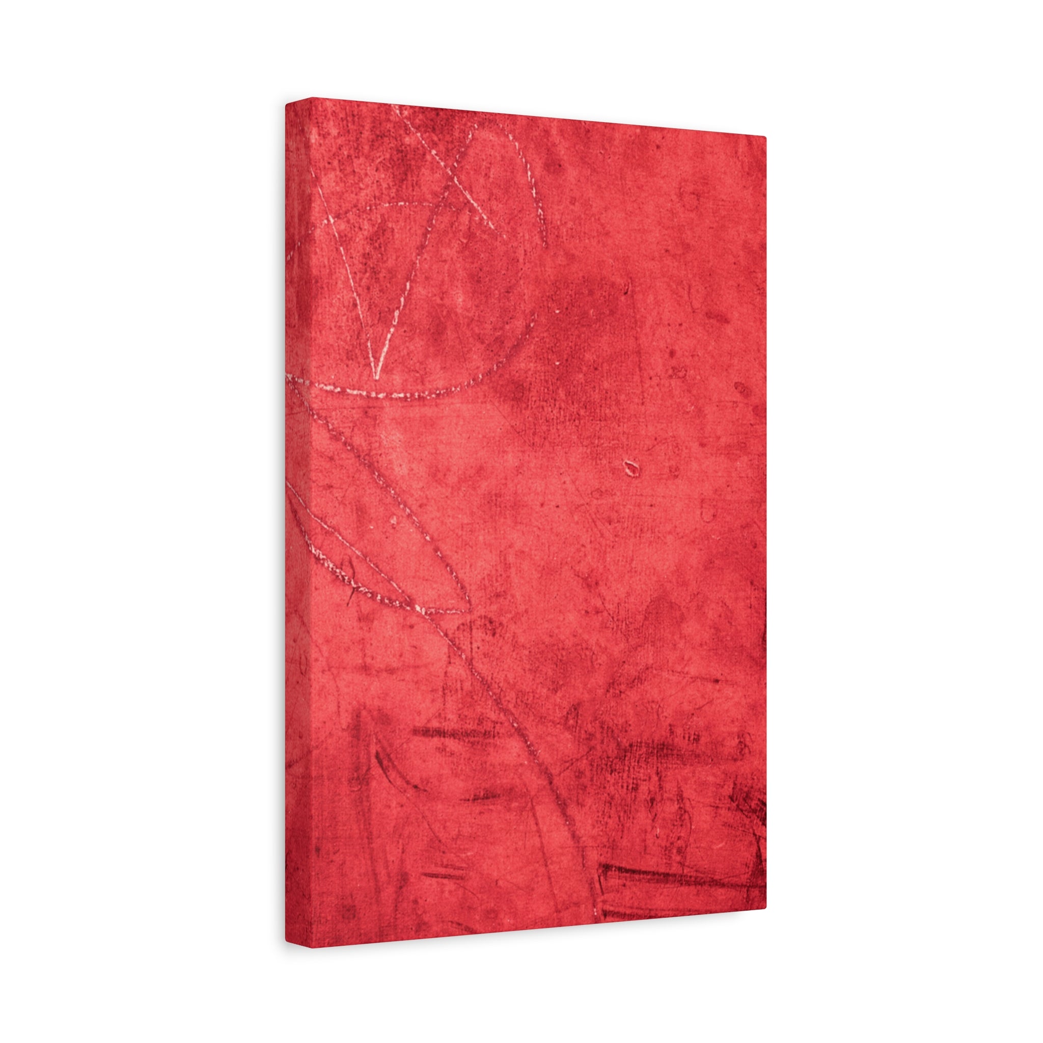 Red Grunge Texture Wall Art – Industrial Abstract Canvas Print with Scratched Surface for Bold Modern Spaces