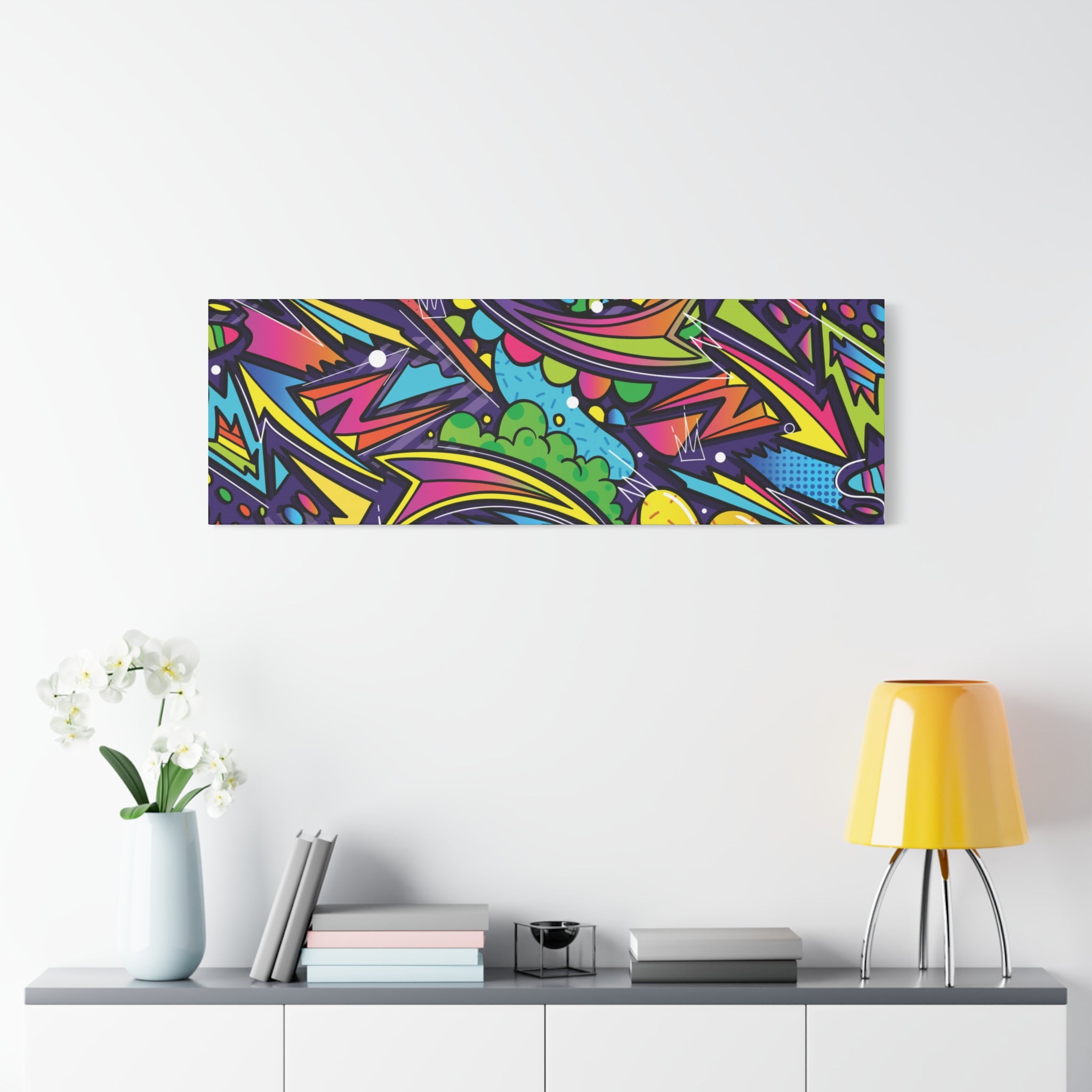 Graffiti Doodle Art Wall Print – Vibrant Urban Pop Abstract Canvas for Creative and Youthful Spaces