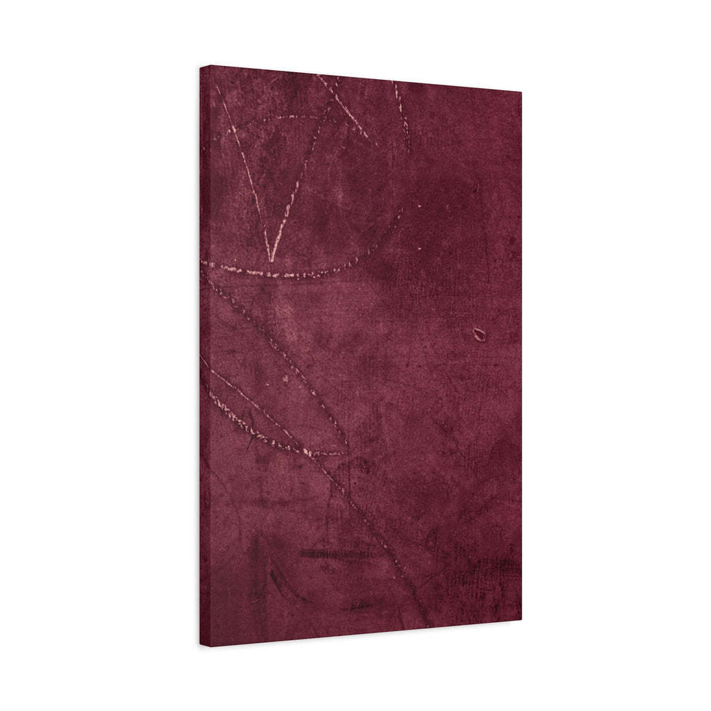 Modern Abstract Wall Art Canvas Print - Matte Burgundy Design