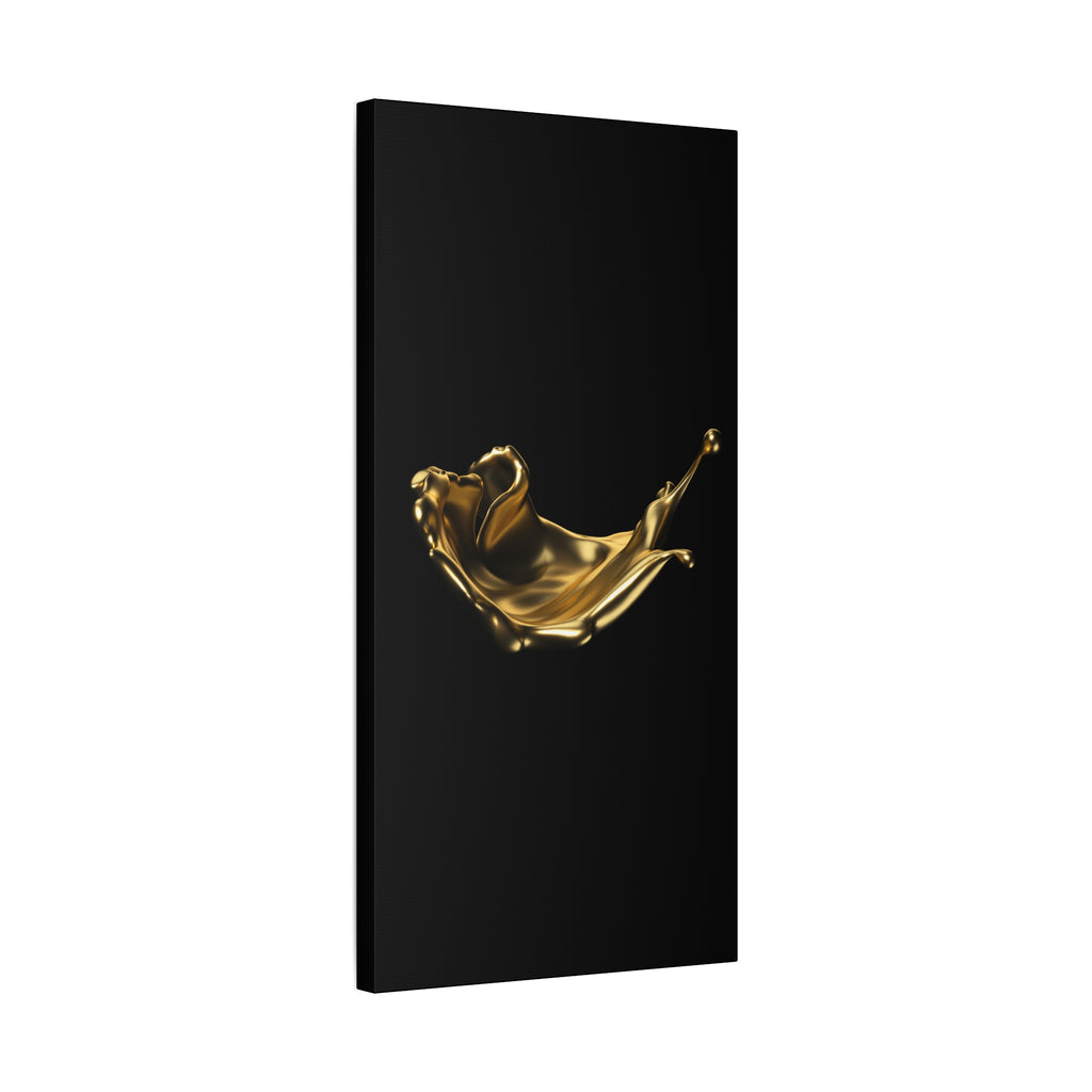 Golden Splash Art Canvas - Modern Black Decor for Stylish Homes