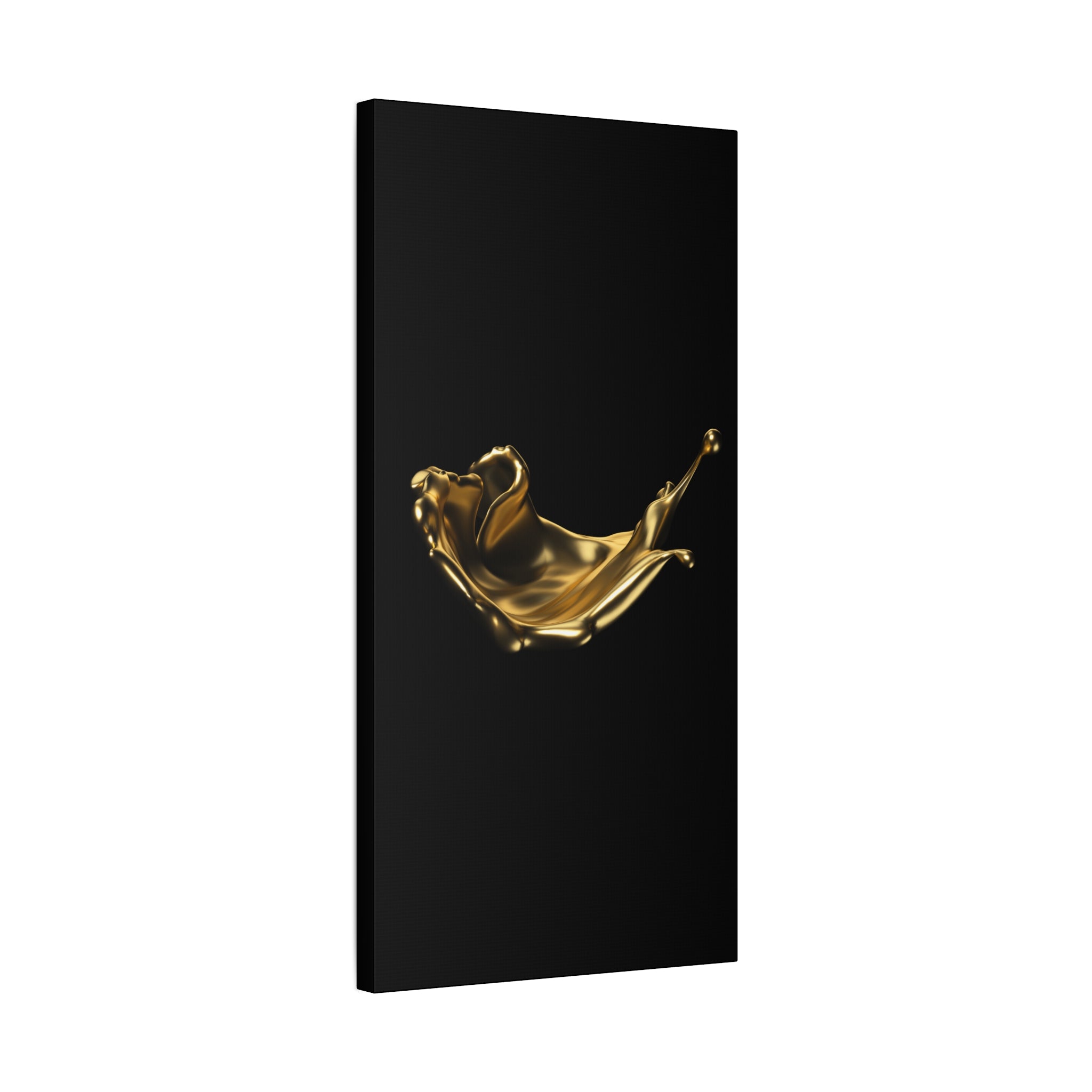 Golden Splash Art Canvas - Modern Black Decor for Stylish Homes