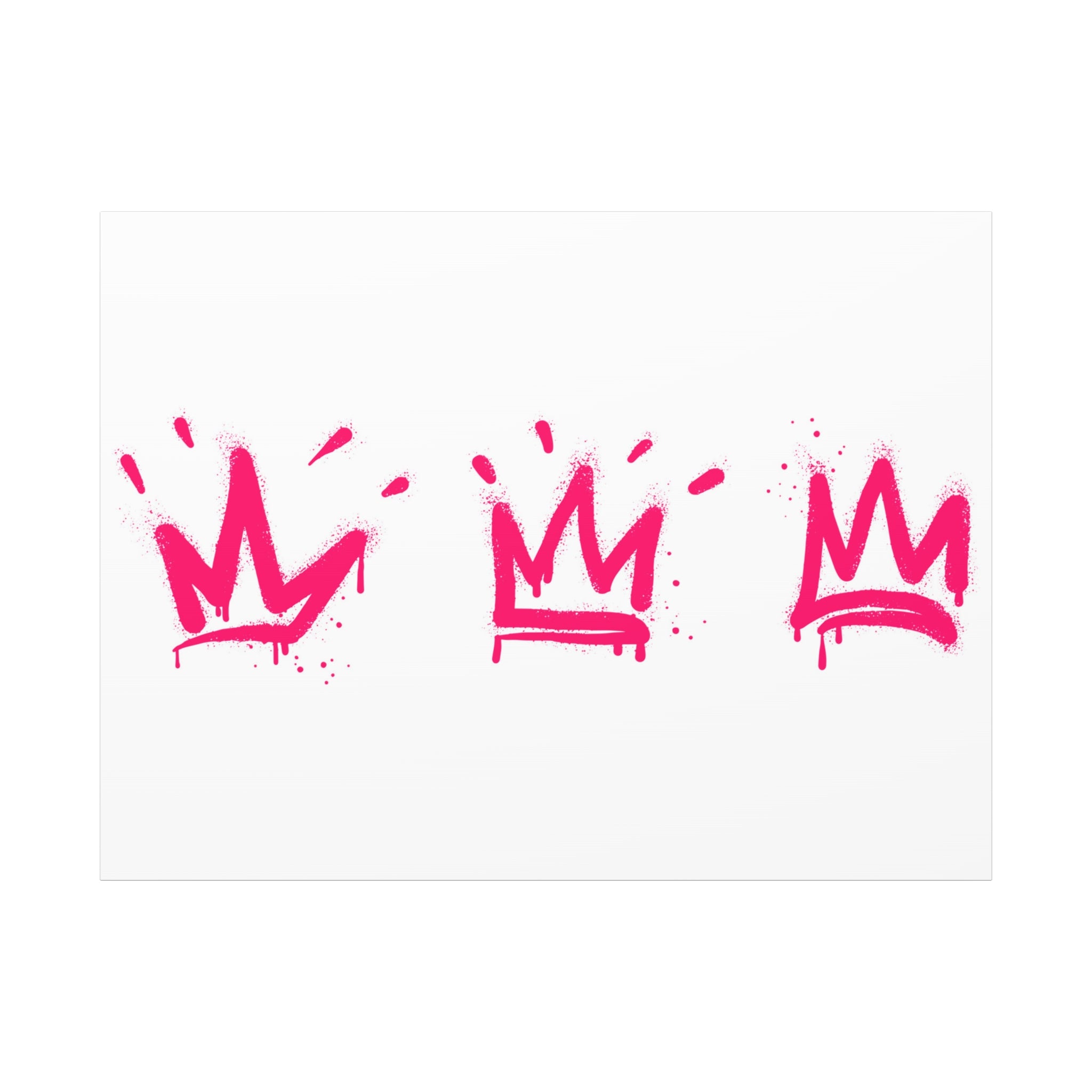 Pink Graffiti Crown Wall Art – Spray-Painted Urban Canvas Print for Street Style Decor and Pop Art Interiors