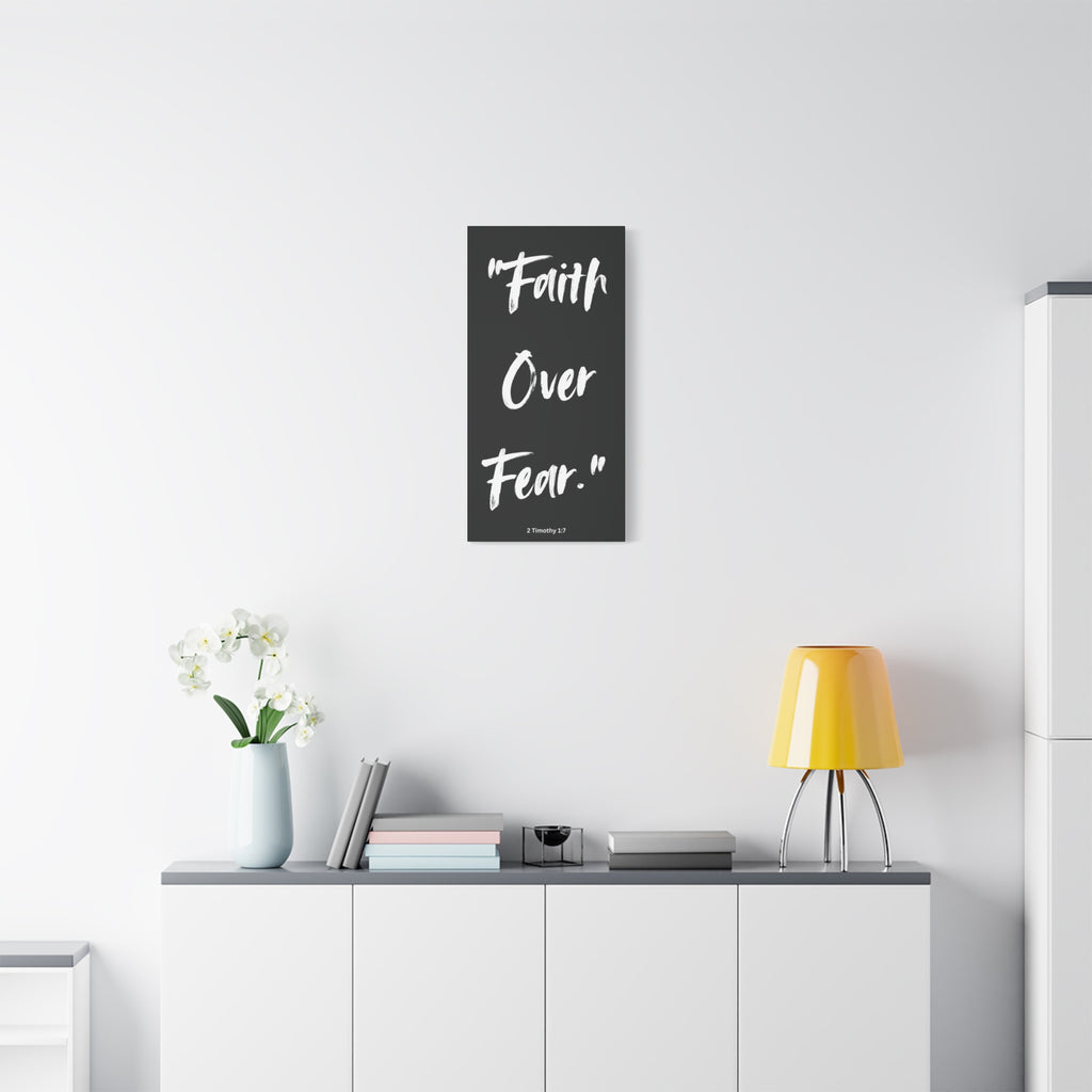 “Faith Over Fear” Christian Wall Art – Minimalist Bible Verse Print (2 Timothy 1:7)