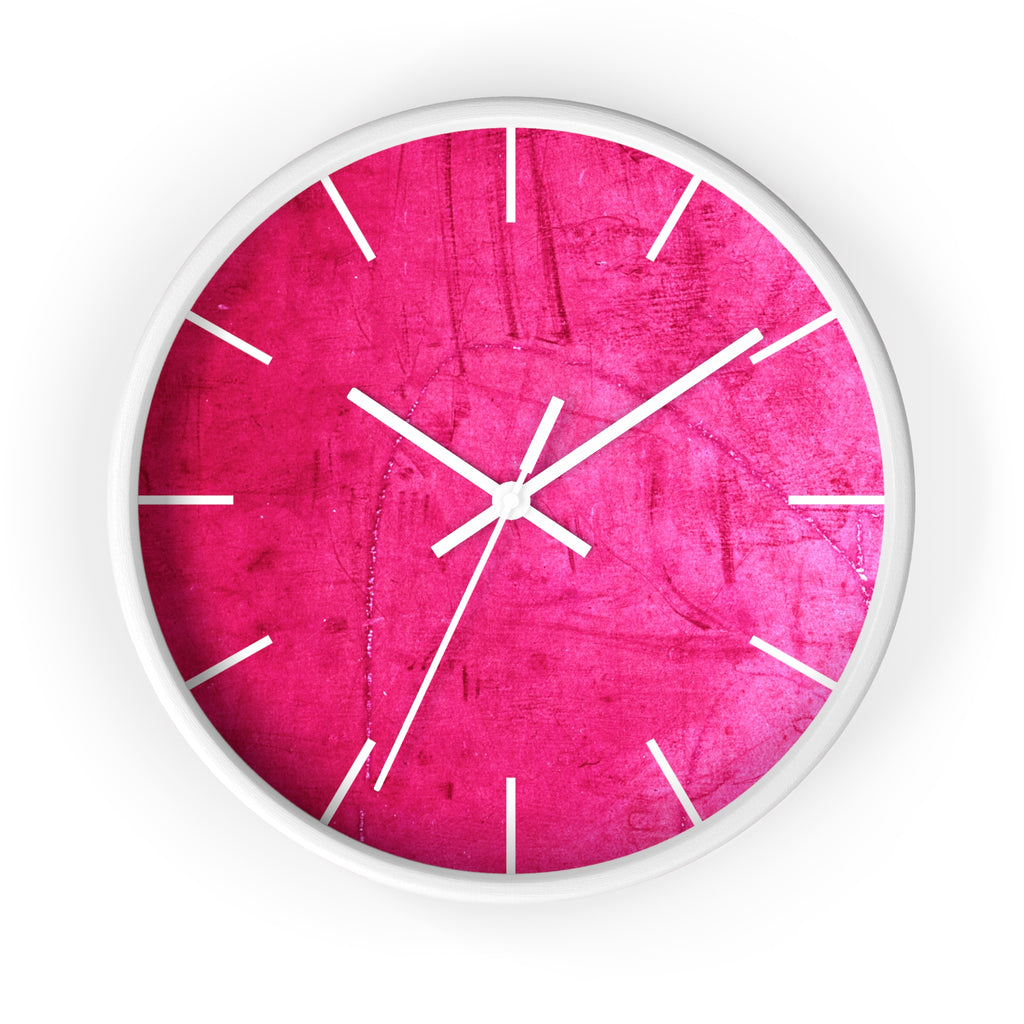 Hot Pink Grunge Acrylic Wall Clock – Modern Bold Accent for Creative Interiors