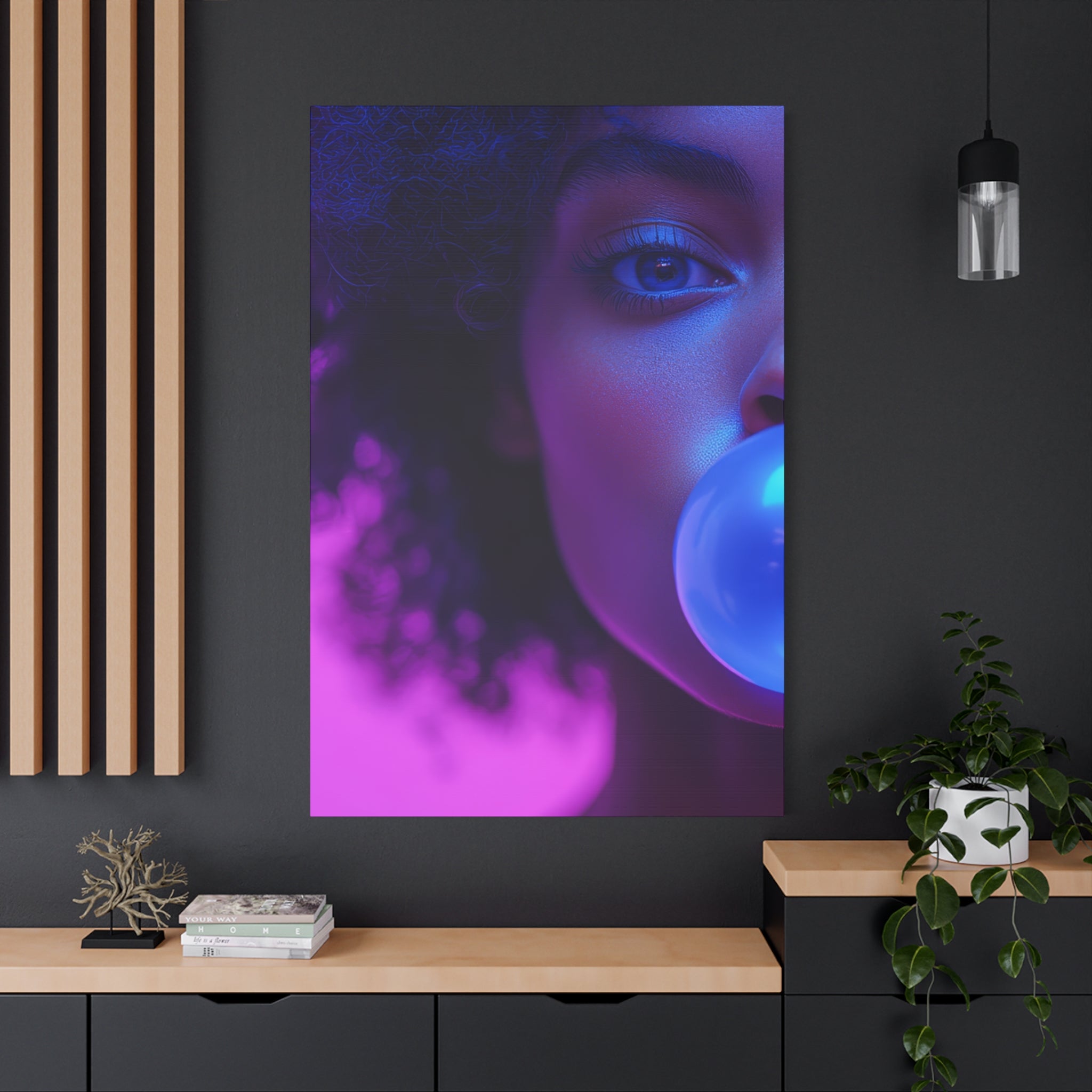 Colorful Bubblegum Canvas Art - Eye-Catching Stretched Wall Decor