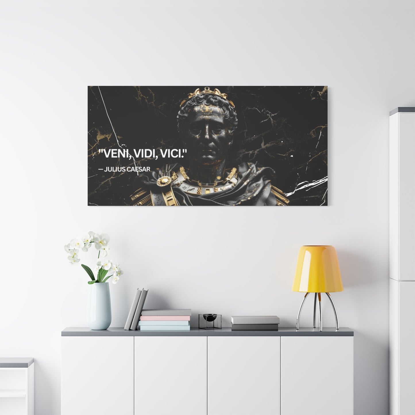 Inspirational Canvas Wall Art – "VENI, VIDI, VICI!" – Julius Caesar Quote