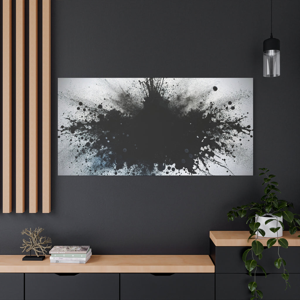 Abstract Ink Splash Wall Art, Modern Decor for Home, Office, Art Lovers, Black and White Canvas Print, Artistic Gift Idea