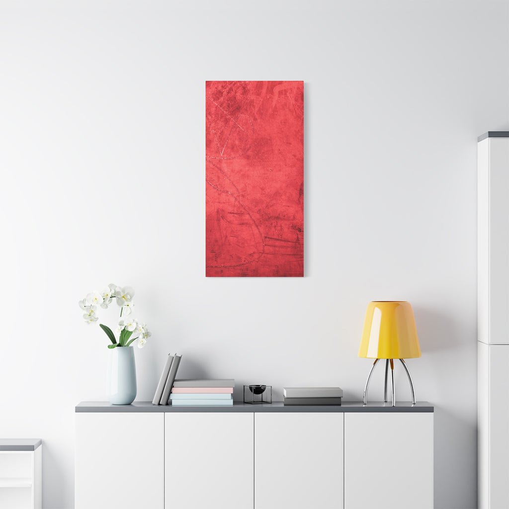 Red Grunge Texture Wall Art – Industrial Abstract Canvas Print with Scratched Surface for Bold Modern Spaces