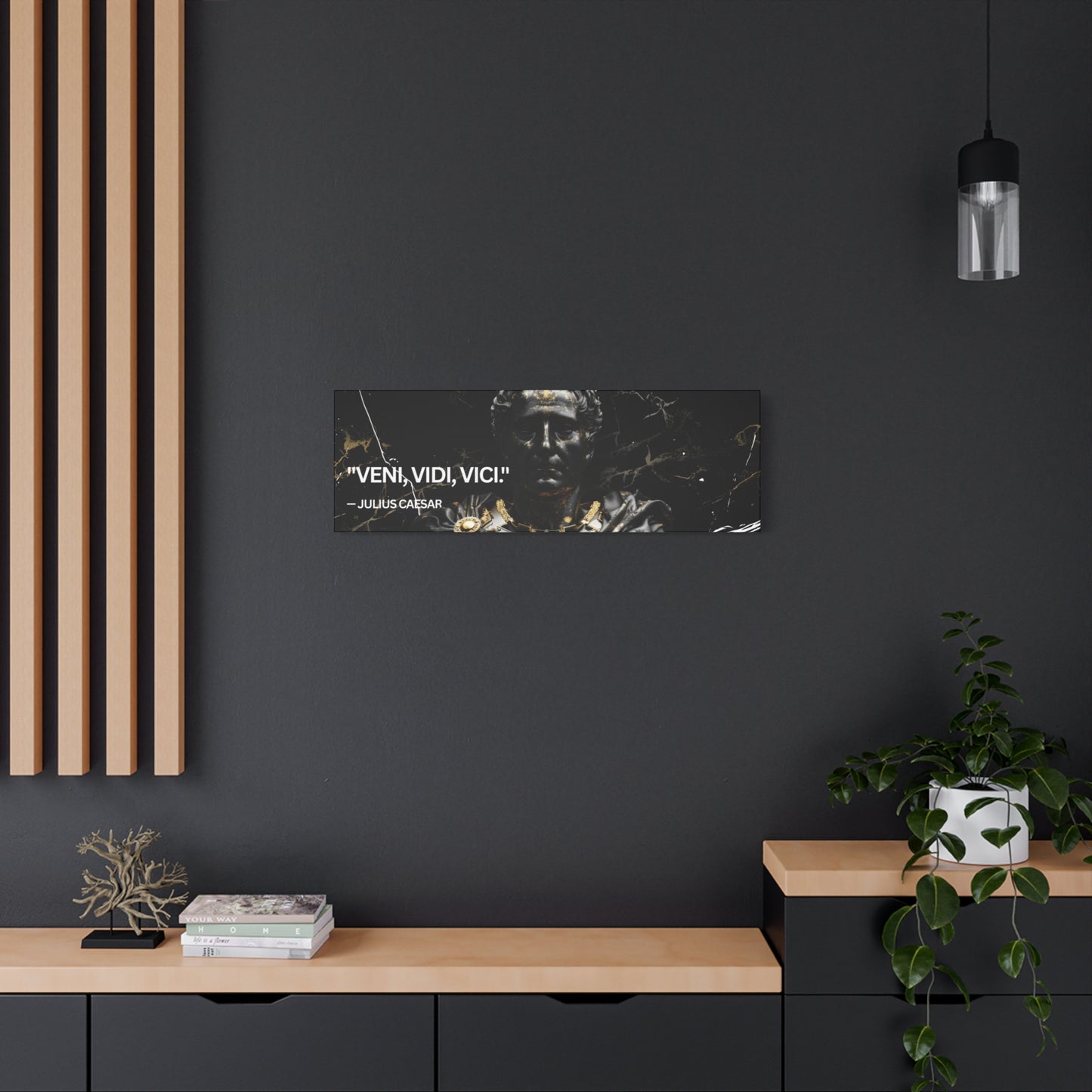Inspirational Canvas Wall Art – "VENI, VIDI, VICI!" – Julius Caesar Quote
