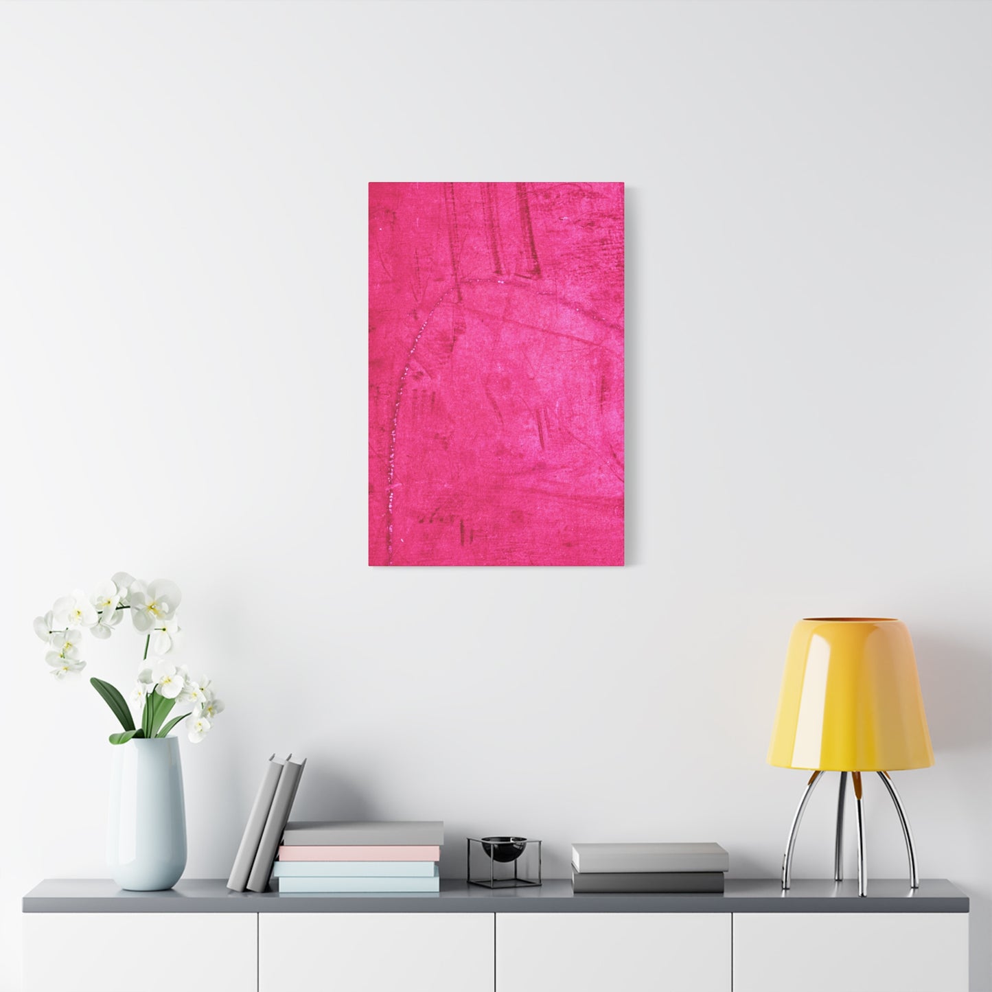 Vibrant Pink Stretched Canvas Art - 1.25" Matte Finish