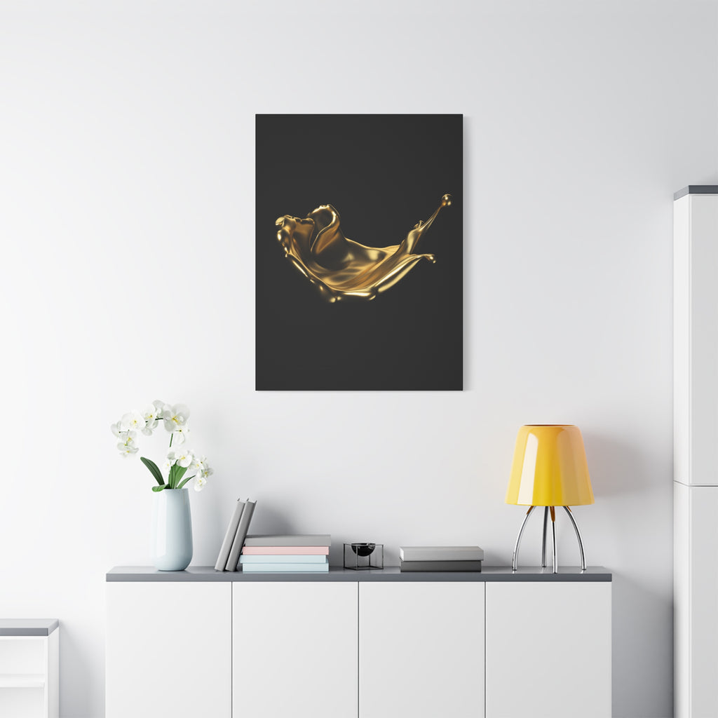 Golden Splash Art Canvas - Modern Black Decor for Stylish Homes