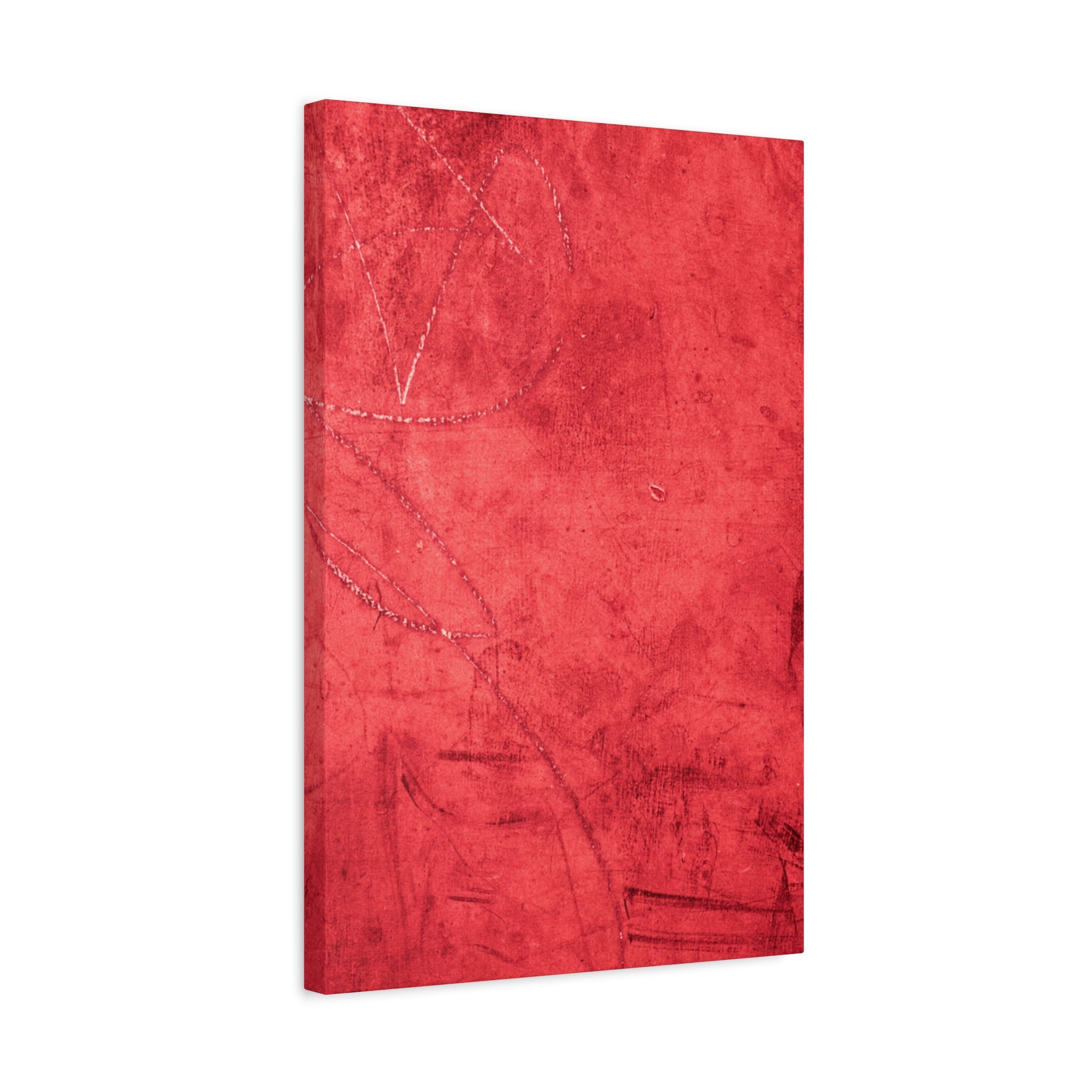 Red Grunge Texture Wall Art – Industrial Abstract Canvas Print with Scratched Surface for Bold Modern Spaces
