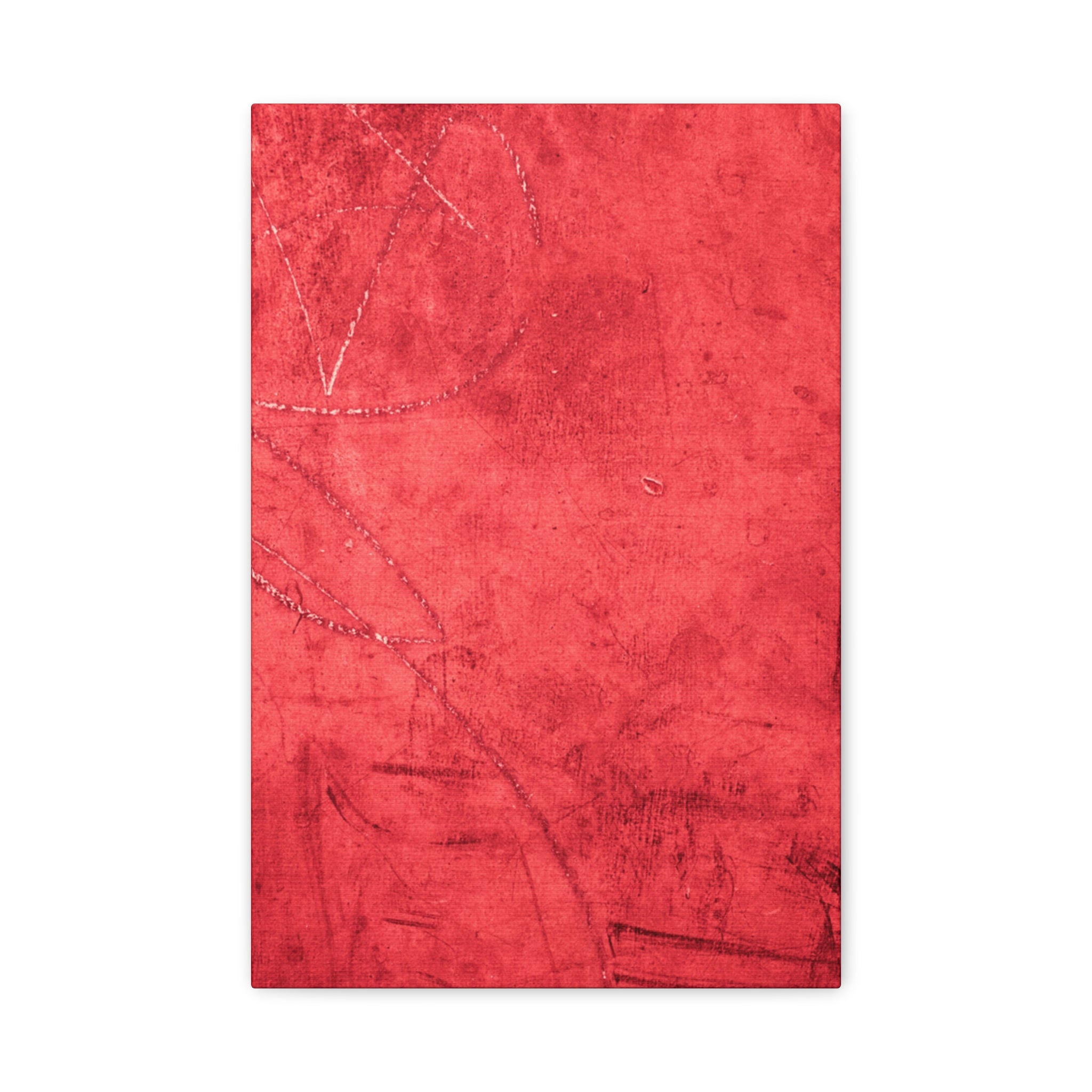 Red Grunge Texture Wall Art – Industrial Abstract Canvas Print with Scratched Surface for Bold Modern Spaces