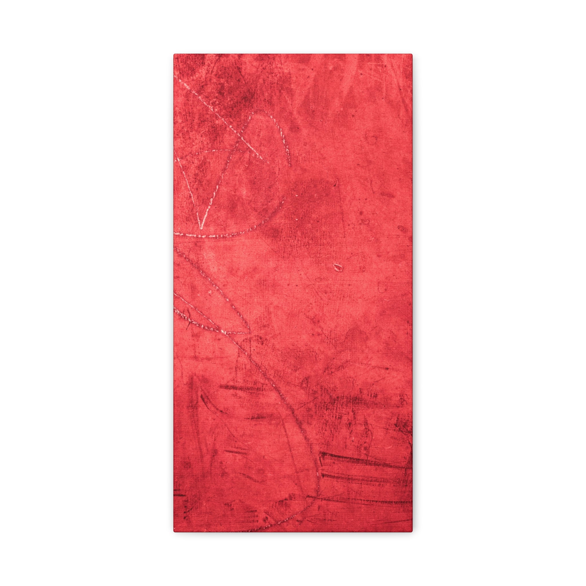 Red Grunge Texture Wall Art – Industrial Abstract Canvas Print with Scratched Surface for Bold Modern Spaces