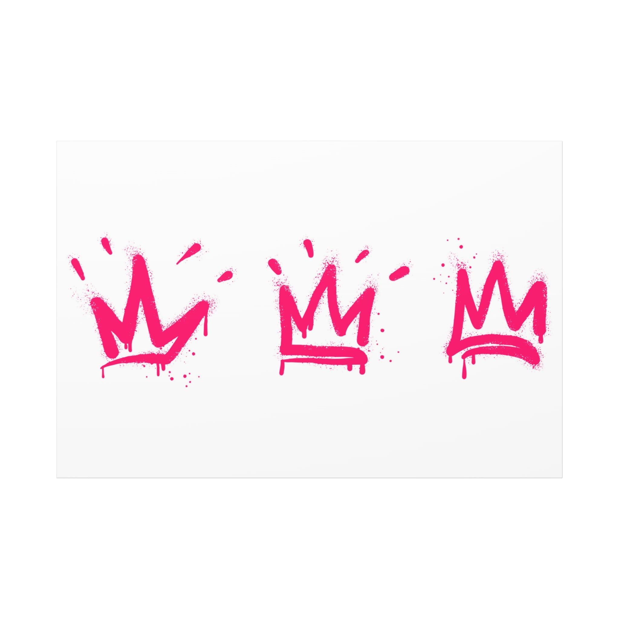 Pink Graffiti Crown Wall Art – Spray-Painted Urban Canvas Print for Street Style Decor and Pop Art Interiors