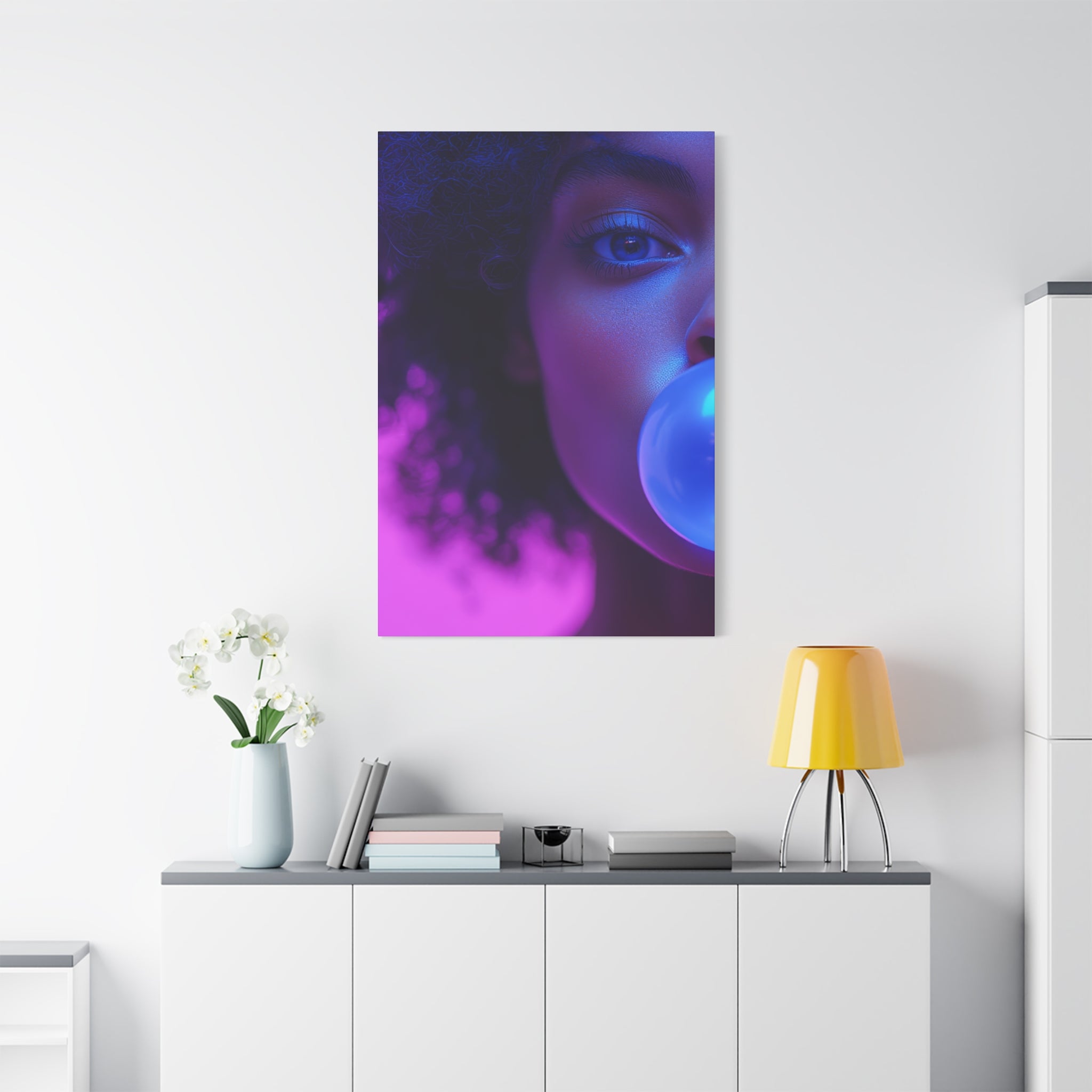 Colorful Bubblegum Canvas Art - Eye-Catching Stretched Wall Decor