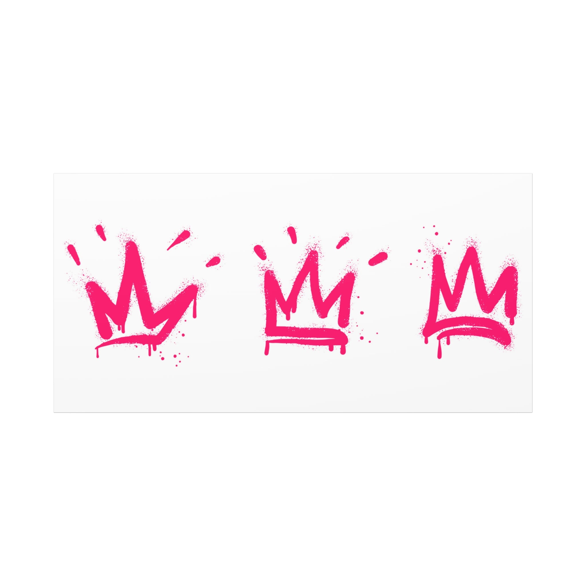 Pink Graffiti Crown Wall Art – Spray-Painted Urban Canvas Print for Street Style Decor and Pop Art Interiors