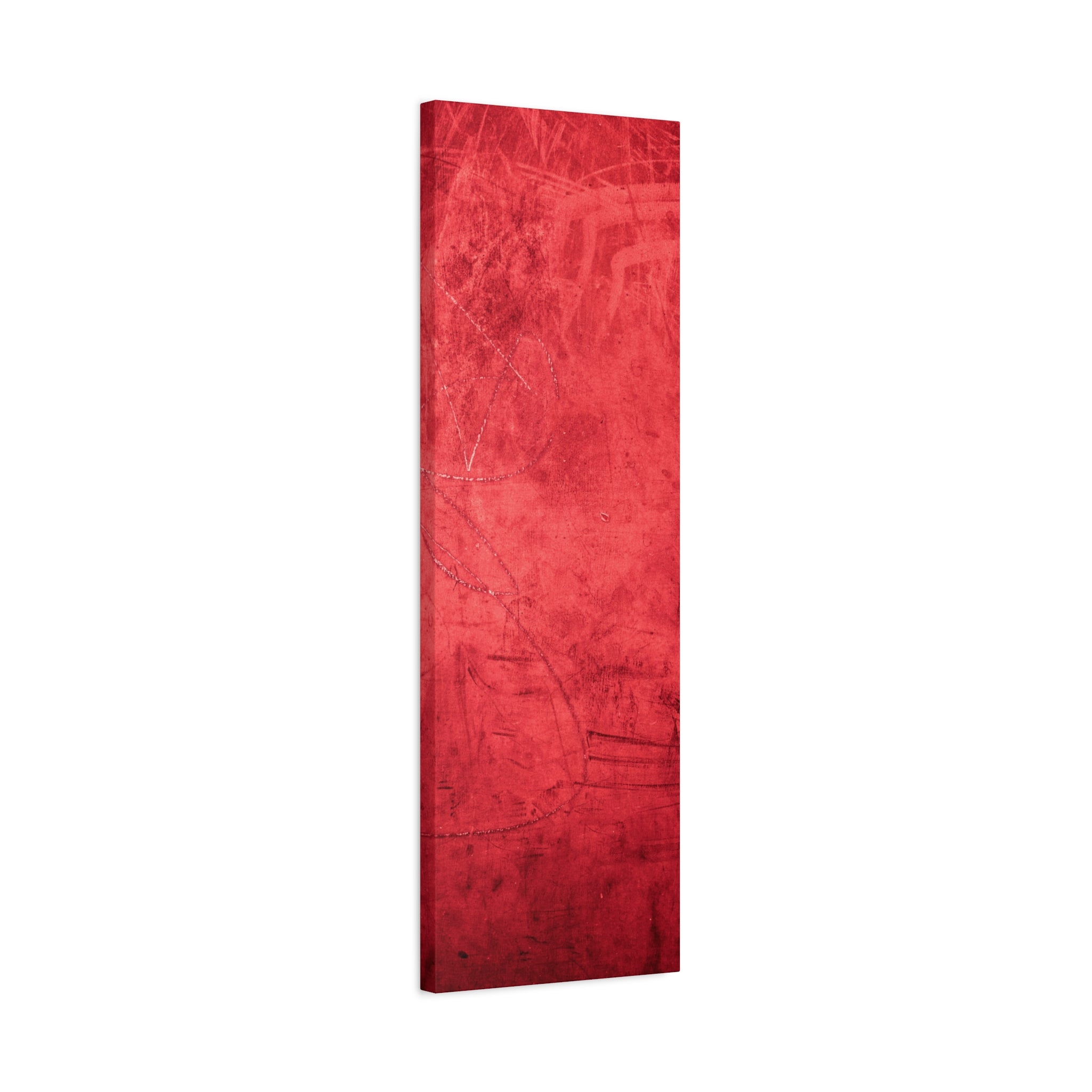 Red Grunge Texture Wall Art – Industrial Abstract Canvas Print with Scratched Surface for Bold Modern Spaces