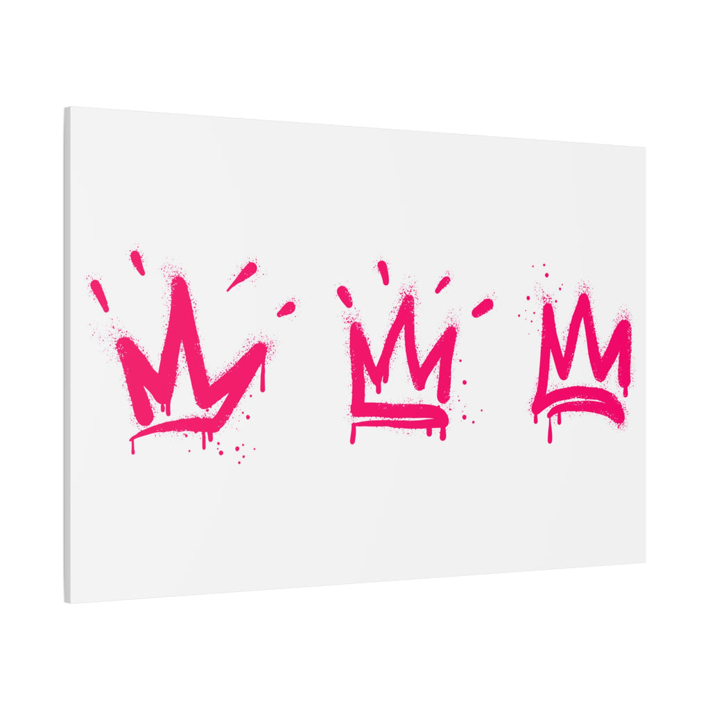 Pink Graffiti Crown Wall Art – Spray-Painted Urban Canvas Print for Street Style Decor and Pop Art Interiors