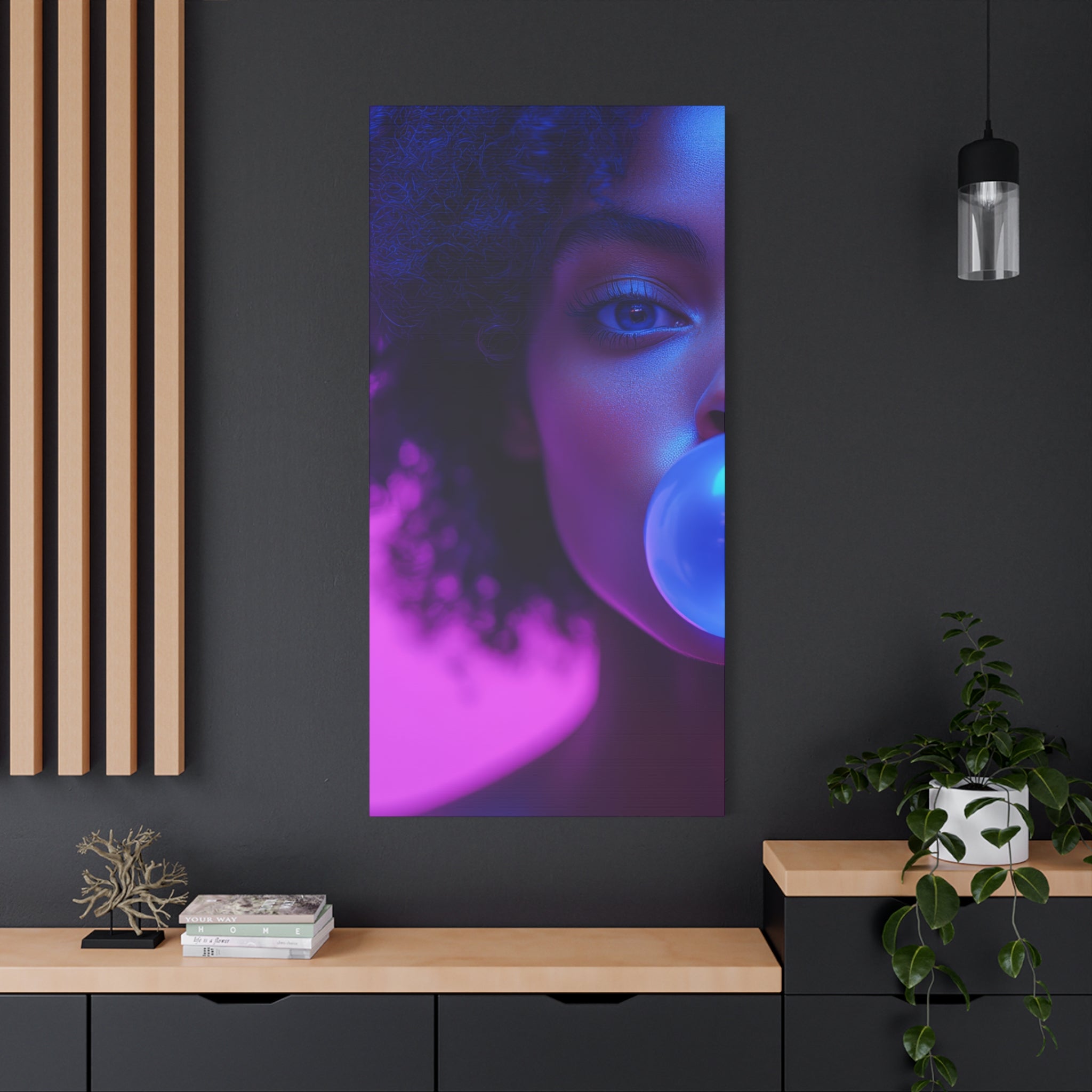 Colorful Bubblegum Canvas Art - Eye-Catching Stretched Wall Decor