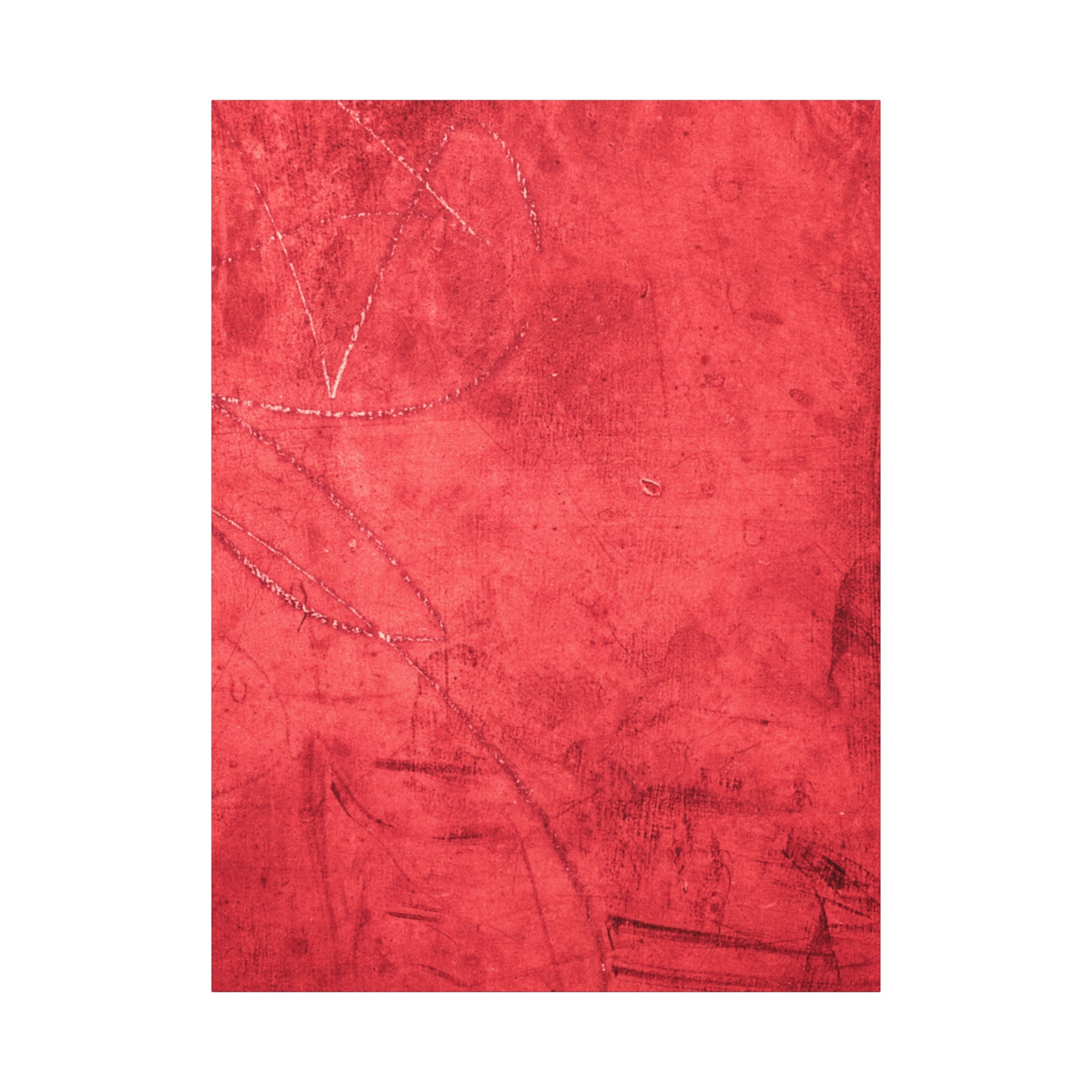 Red Grunge Texture Wall Art – Industrial Abstract Canvas Print with Scratched Surface for Bold Modern Spaces