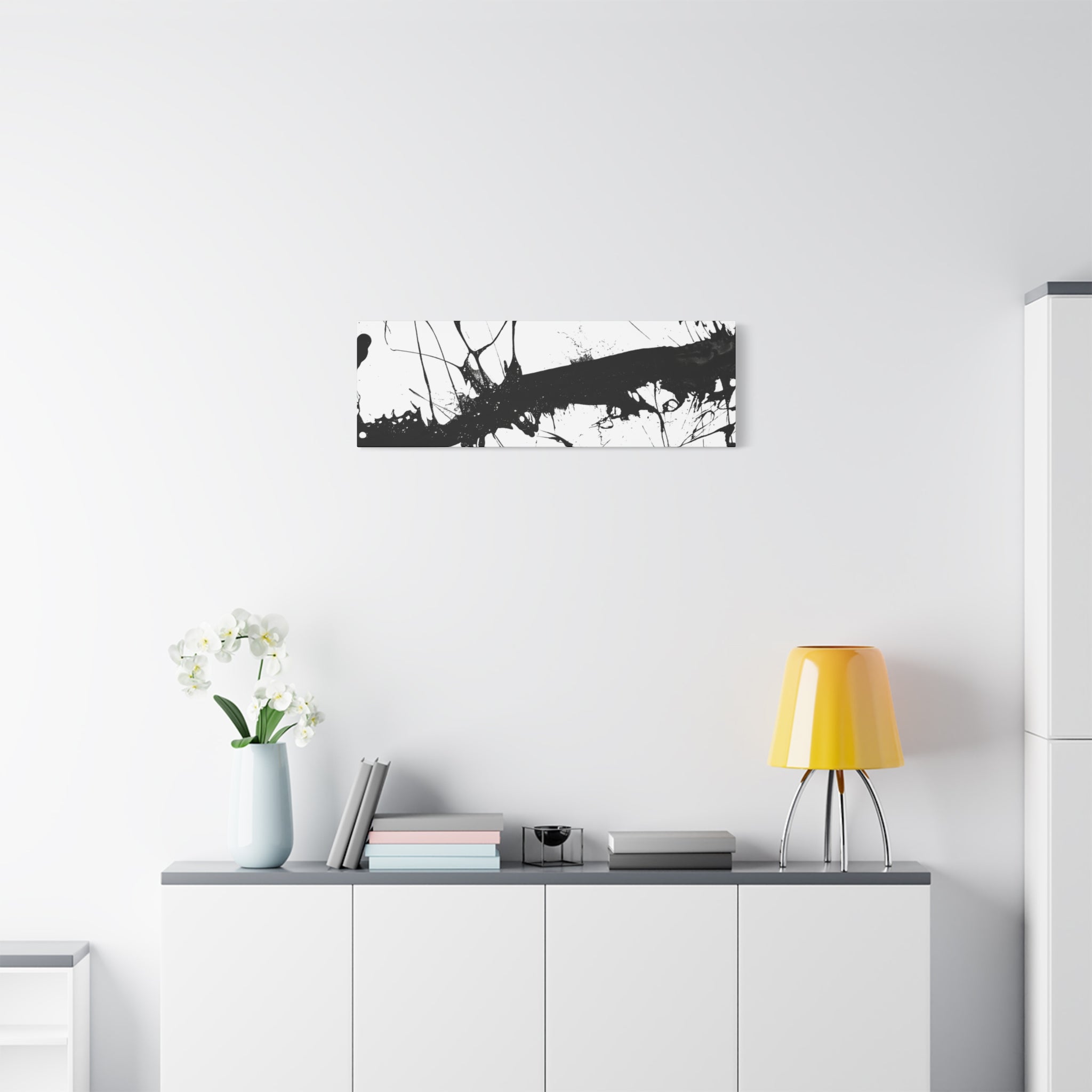 Contemporary Black Splash Art Canvas Wall Decor