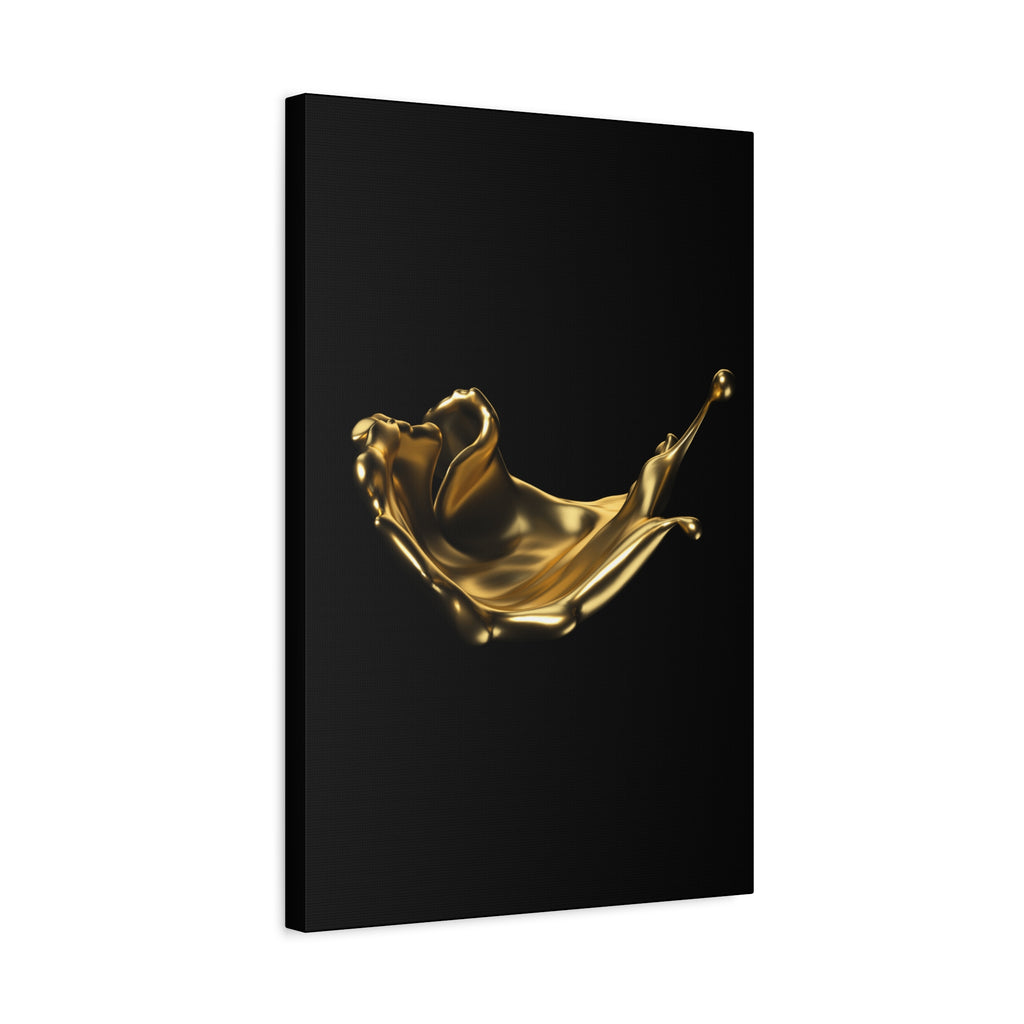 Golden Splash Art Canvas - Modern Black Decor for Stylish Homes