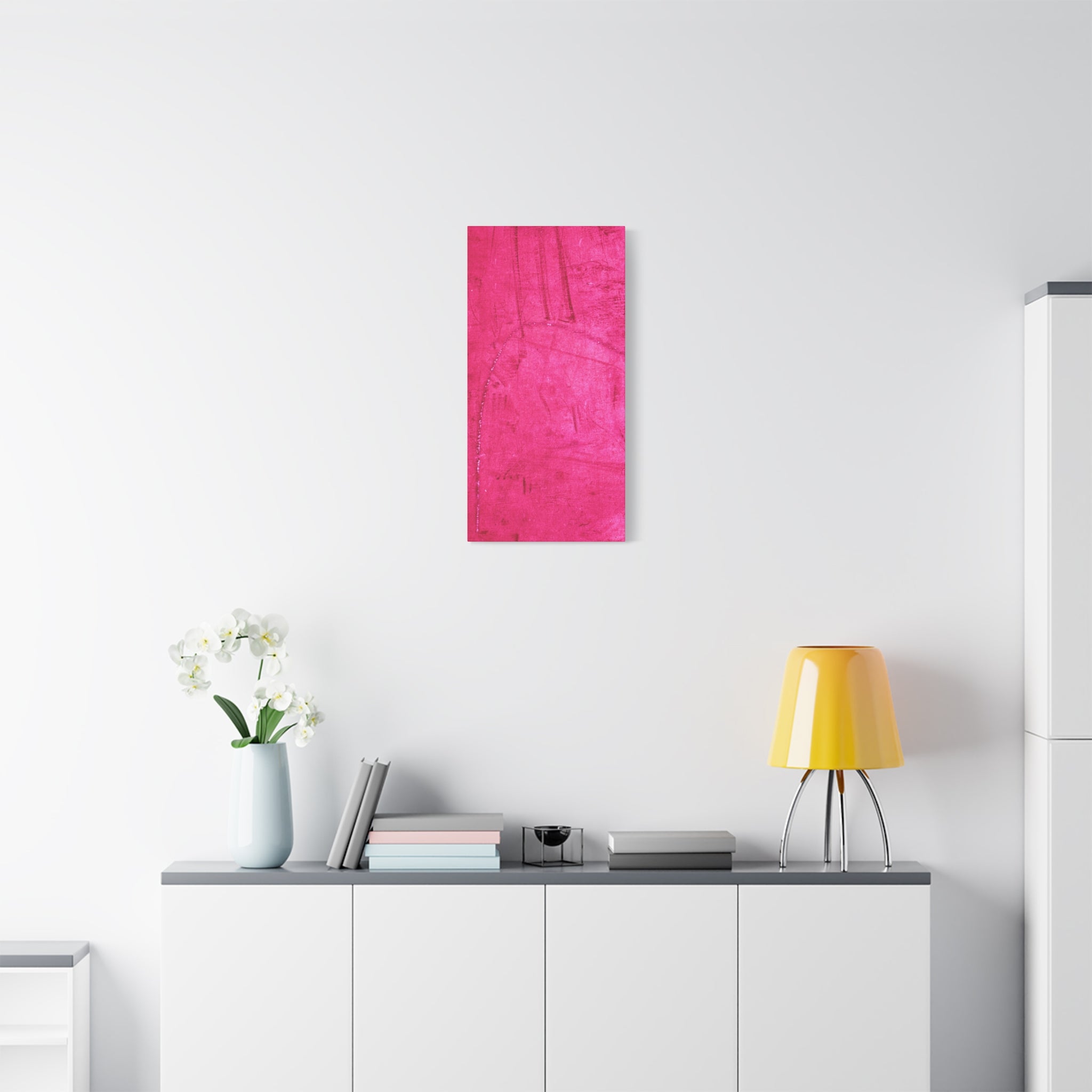 Vibrant Pink Stretched Canvas Art - 1.25" Matte Finish
