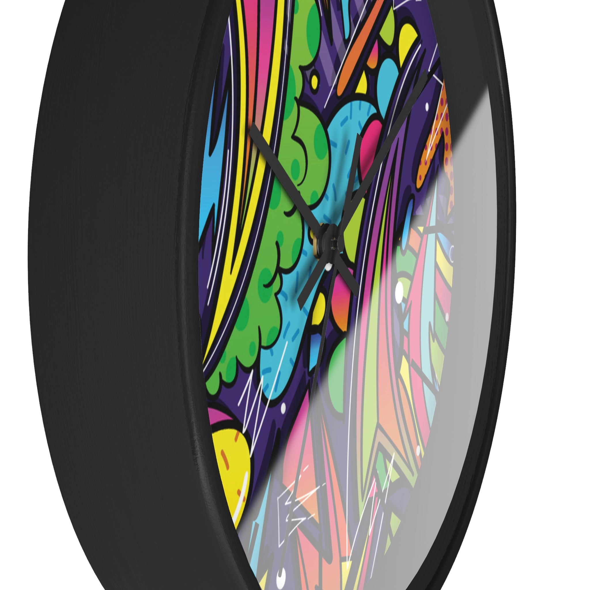 Urban Graffiti Wall Clock – Colorful Pop Art Decor for Modern Spaces